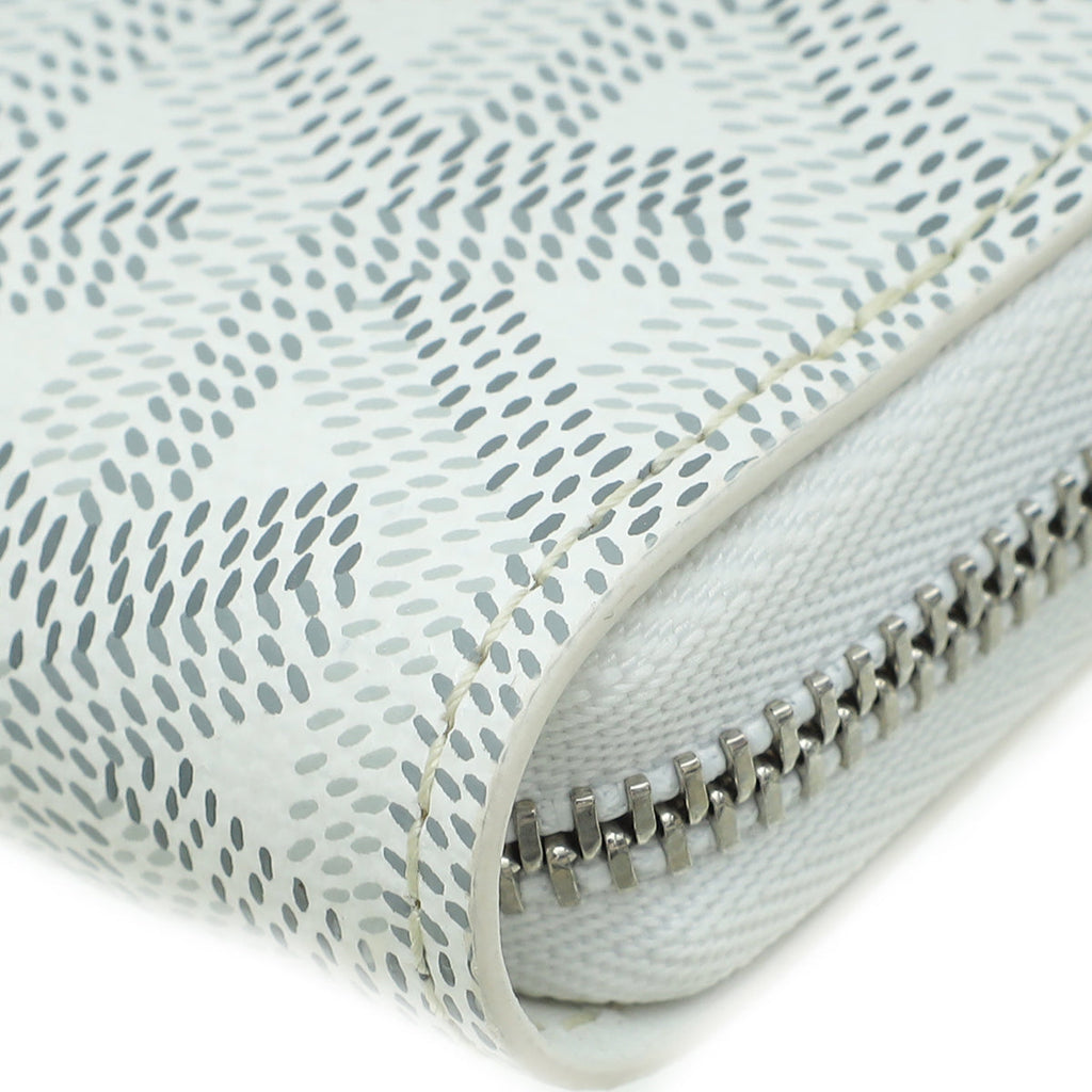 Goyard White Goyardine Matignon PM Zippy Wallet