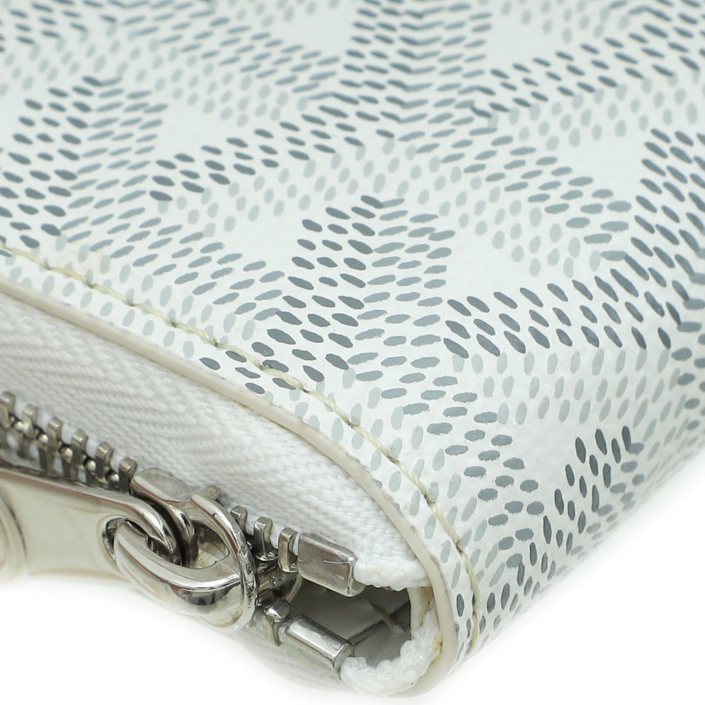 Goyard White Goyardine Matignon PM Zippy Wallet