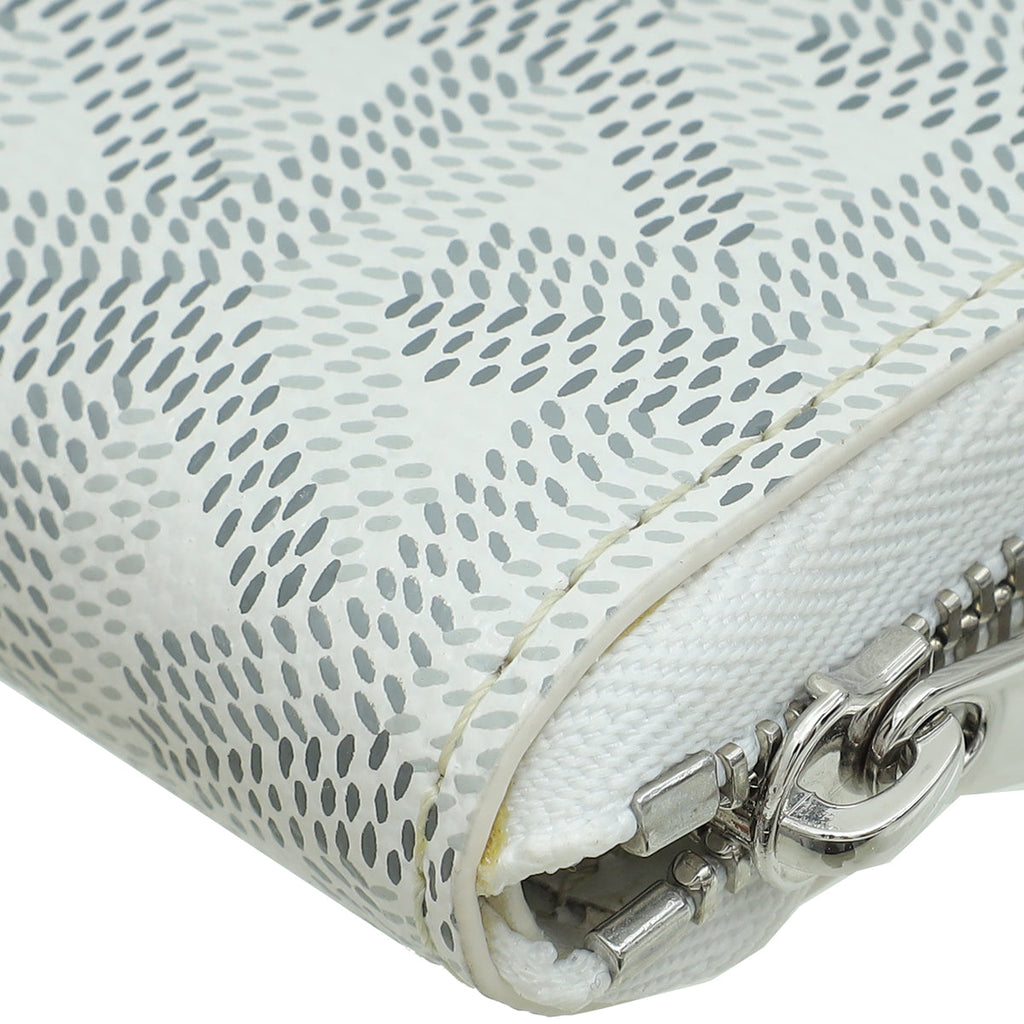 Goyard White Goyardine Matignon PM Zippy Wallet