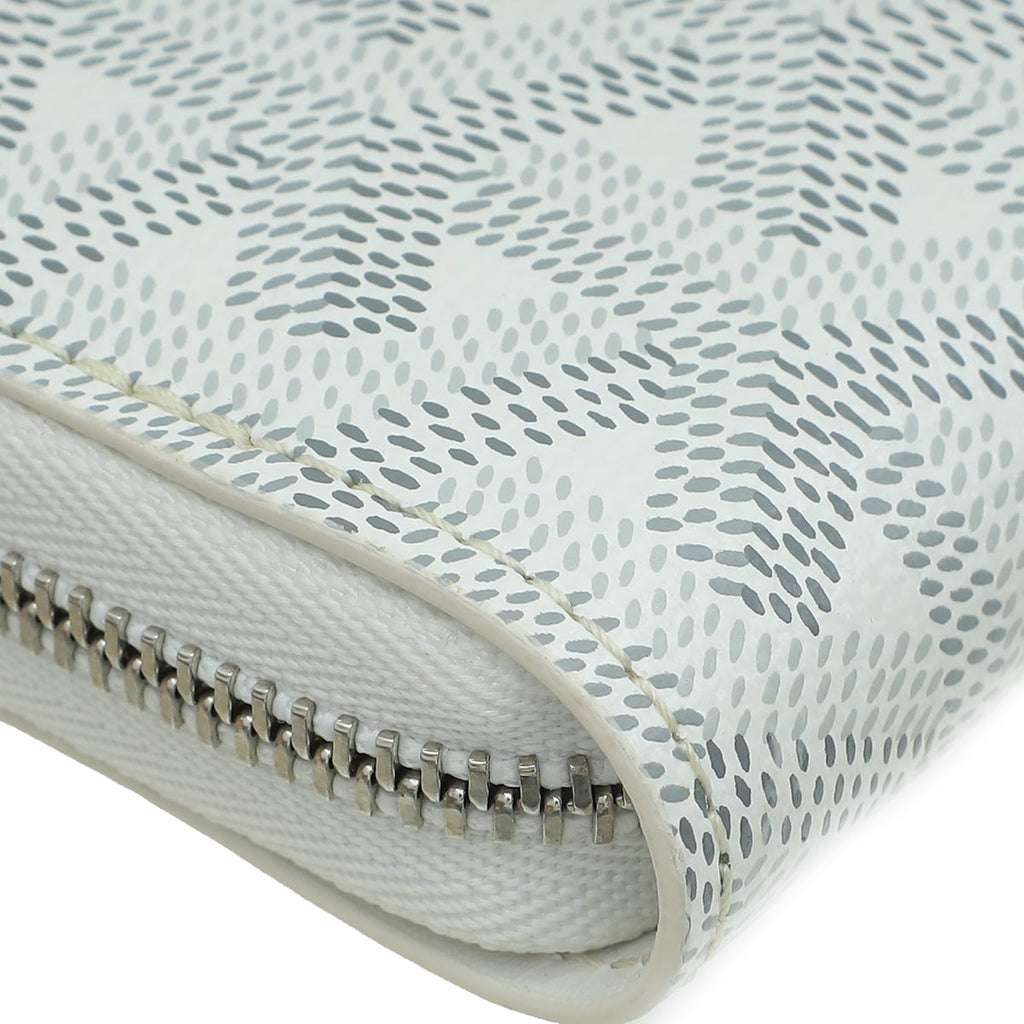 Goyard White Goyardine Matignon PM Zippy Wallet