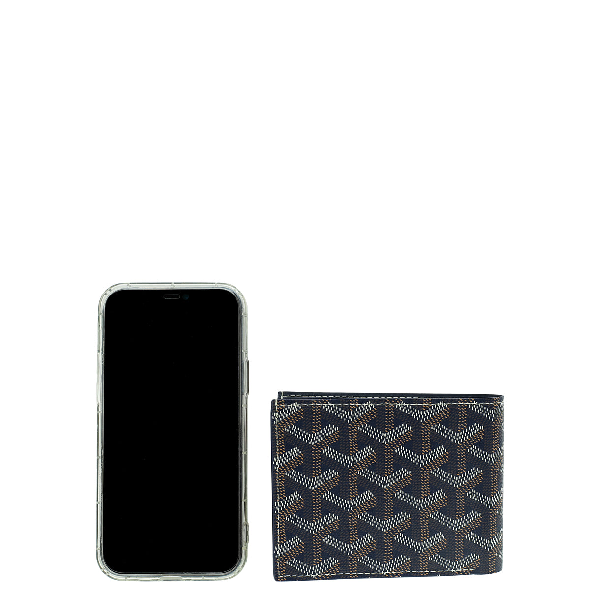 Goyard Navy Blue Goyardine Victoire Wallet