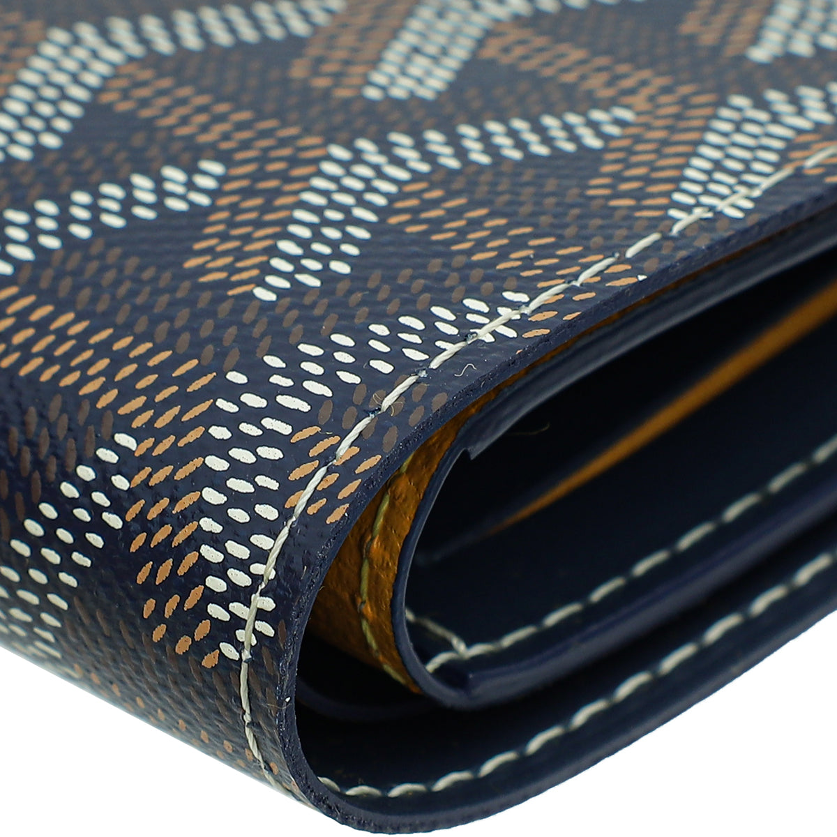 Goyard Navy Blue Goyardine Victoire Wallet
