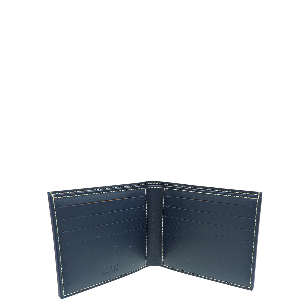 Goyard Navy Blue Goyardine Victoire Wallet