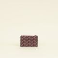 Goyard Burgundy Goyardine Bourbon Zipped Card Holder