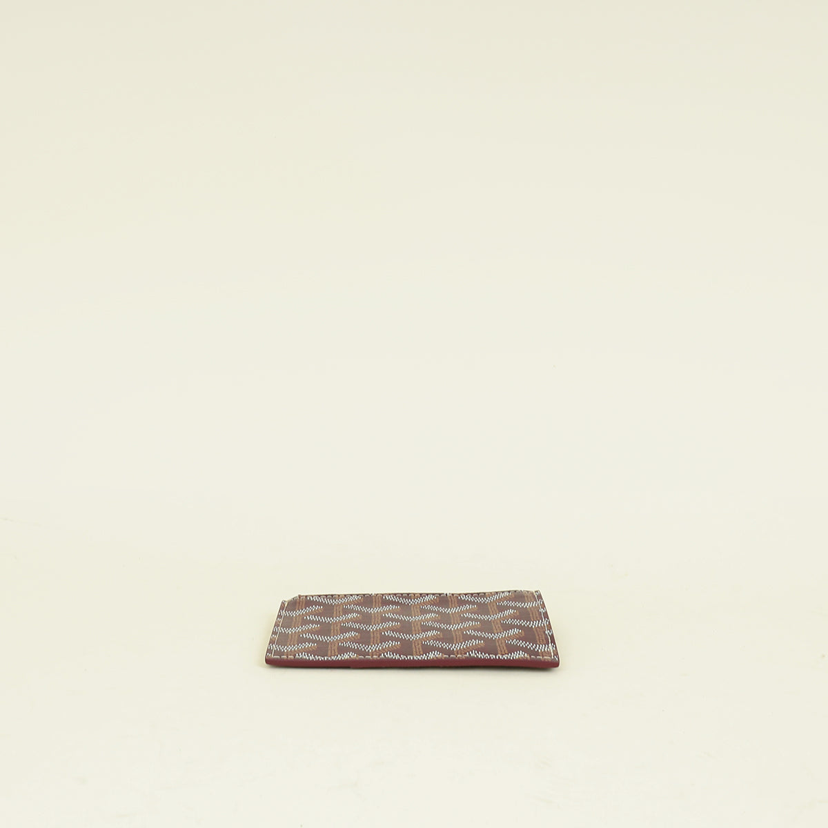 Goyard Burgundy Goyardine Bourbon Zipped Card Holder