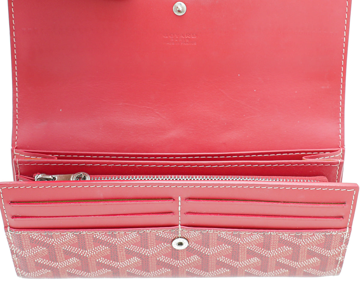 Goyard Red Goyardine Varenne Continental Wallet