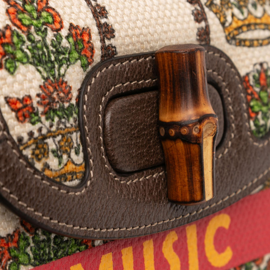Gucci 100th Anniversary Mini Canvas 1947 Bamboo Top Handle Bag