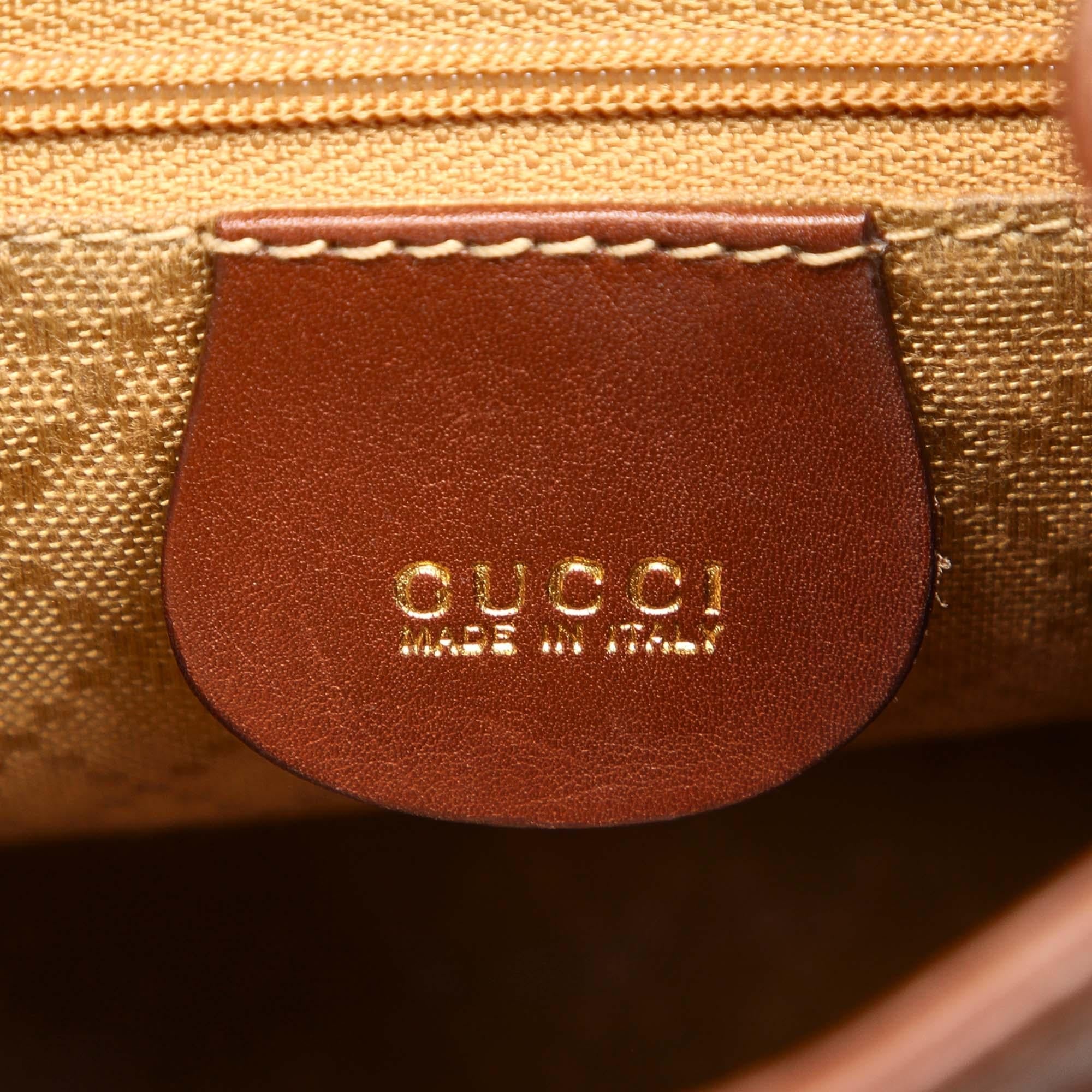 Gucci Bamboo Drawstring Leather Backpack (SHG-22401)