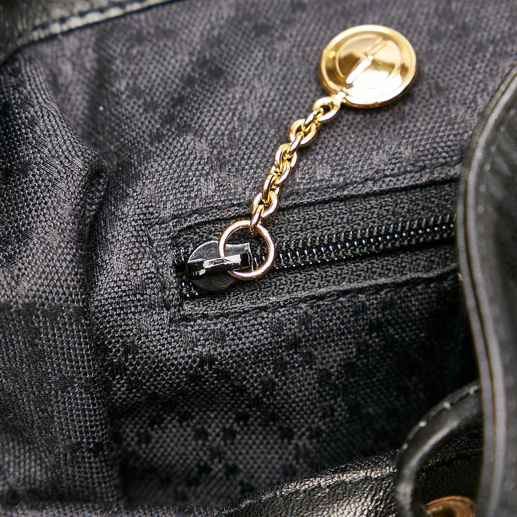 Gucci Bamboo Drawstring Leather Backpack (SHG-33985)