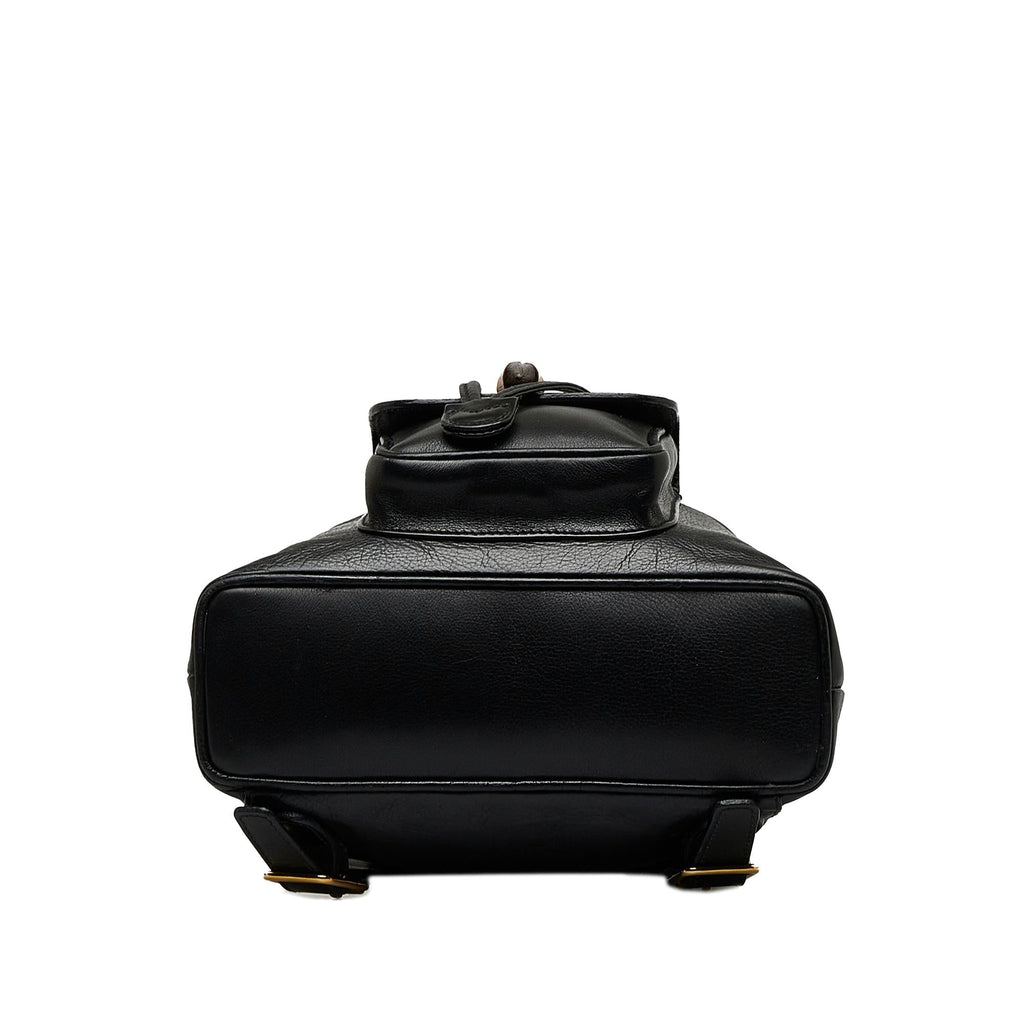 Gucci Bamboo Drawstring Leather Backpack (SHG-quqvrC)