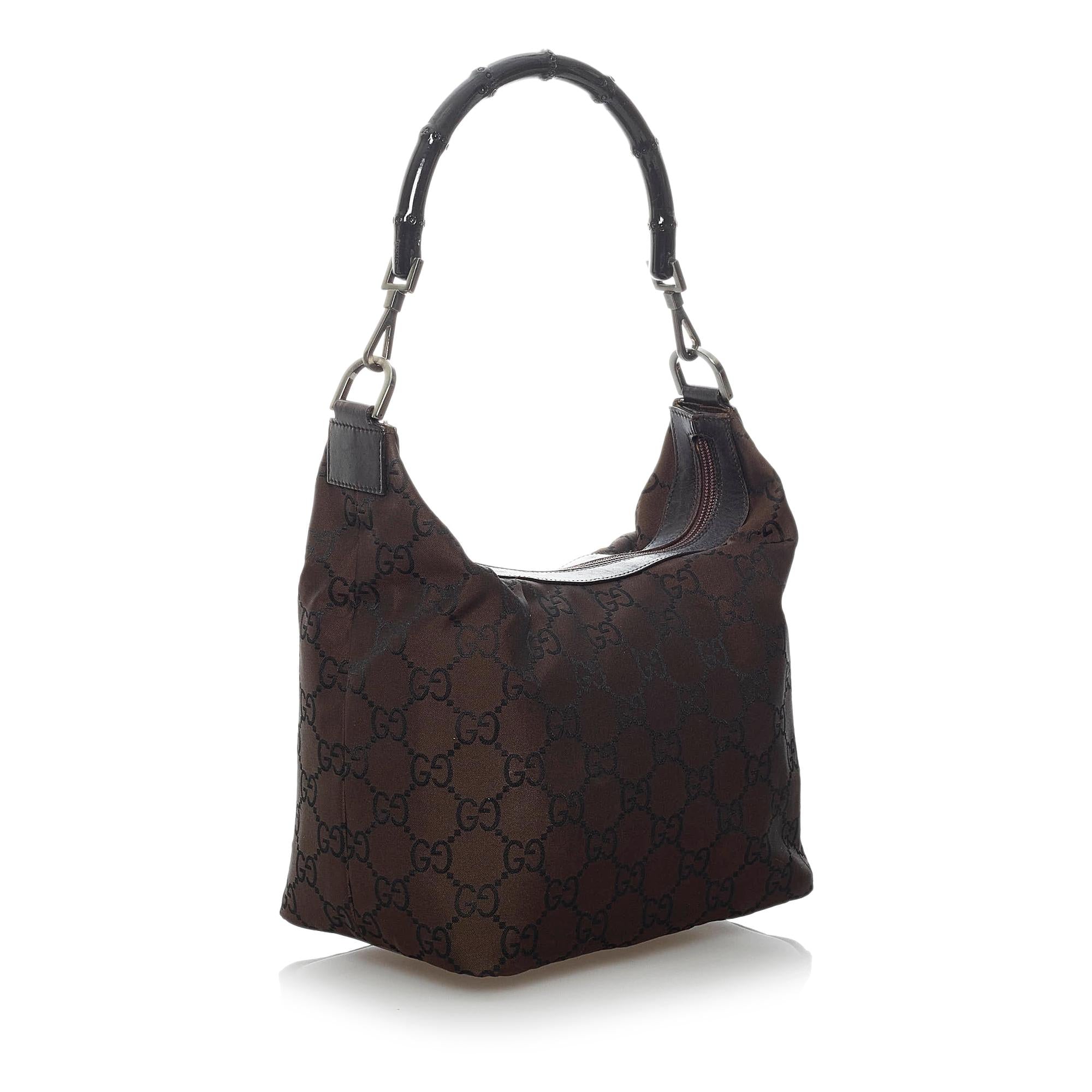Gucci Bamboo GG Canvas Shoulder Bag (SHG-ejITql)