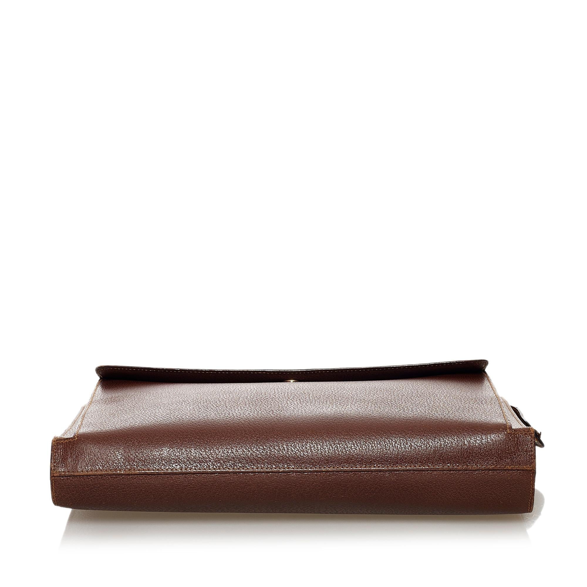Gucci Bamboo Leather Briefcase (SHG-32849)