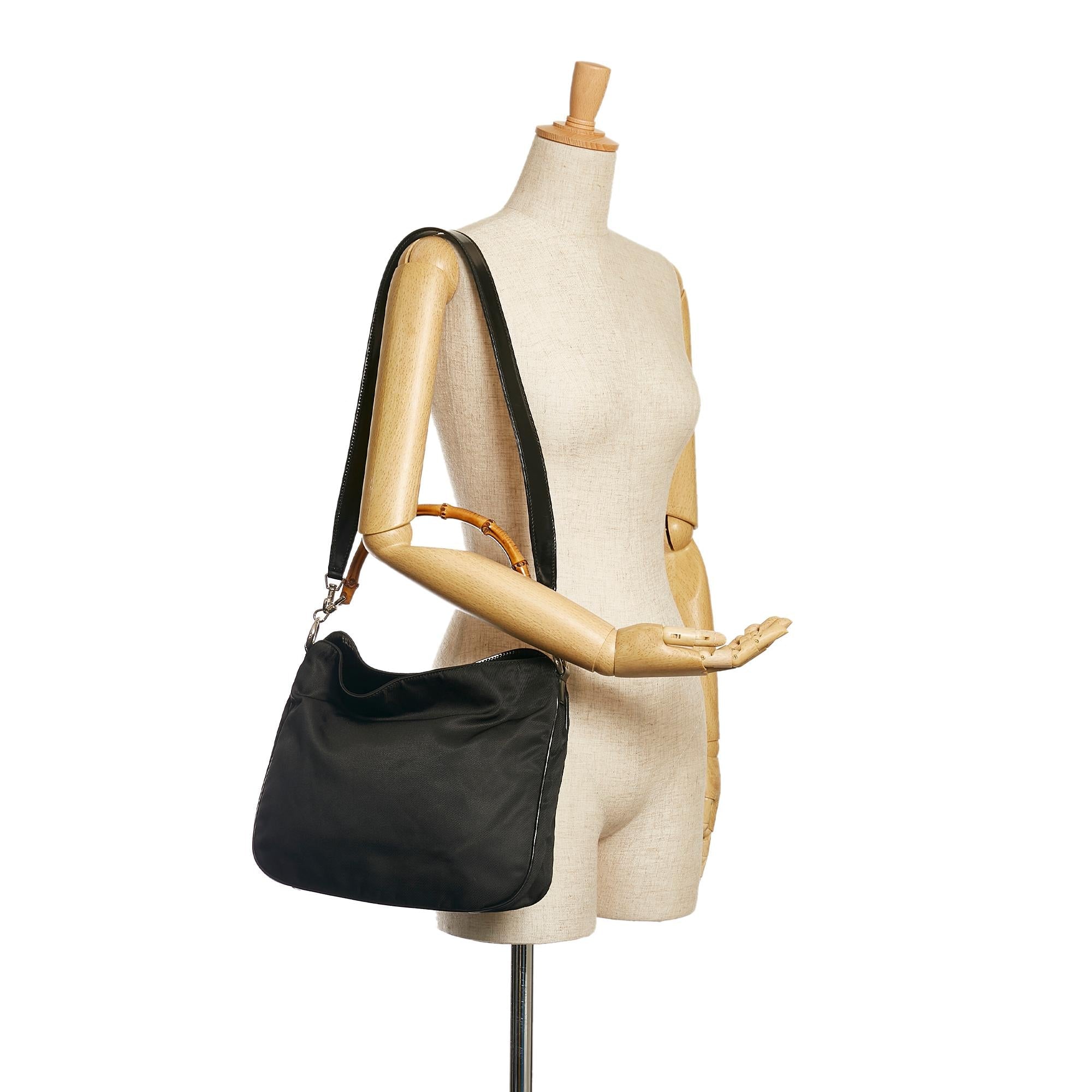 Gucci Bamboo Nylon Satchel (SHG-34978)