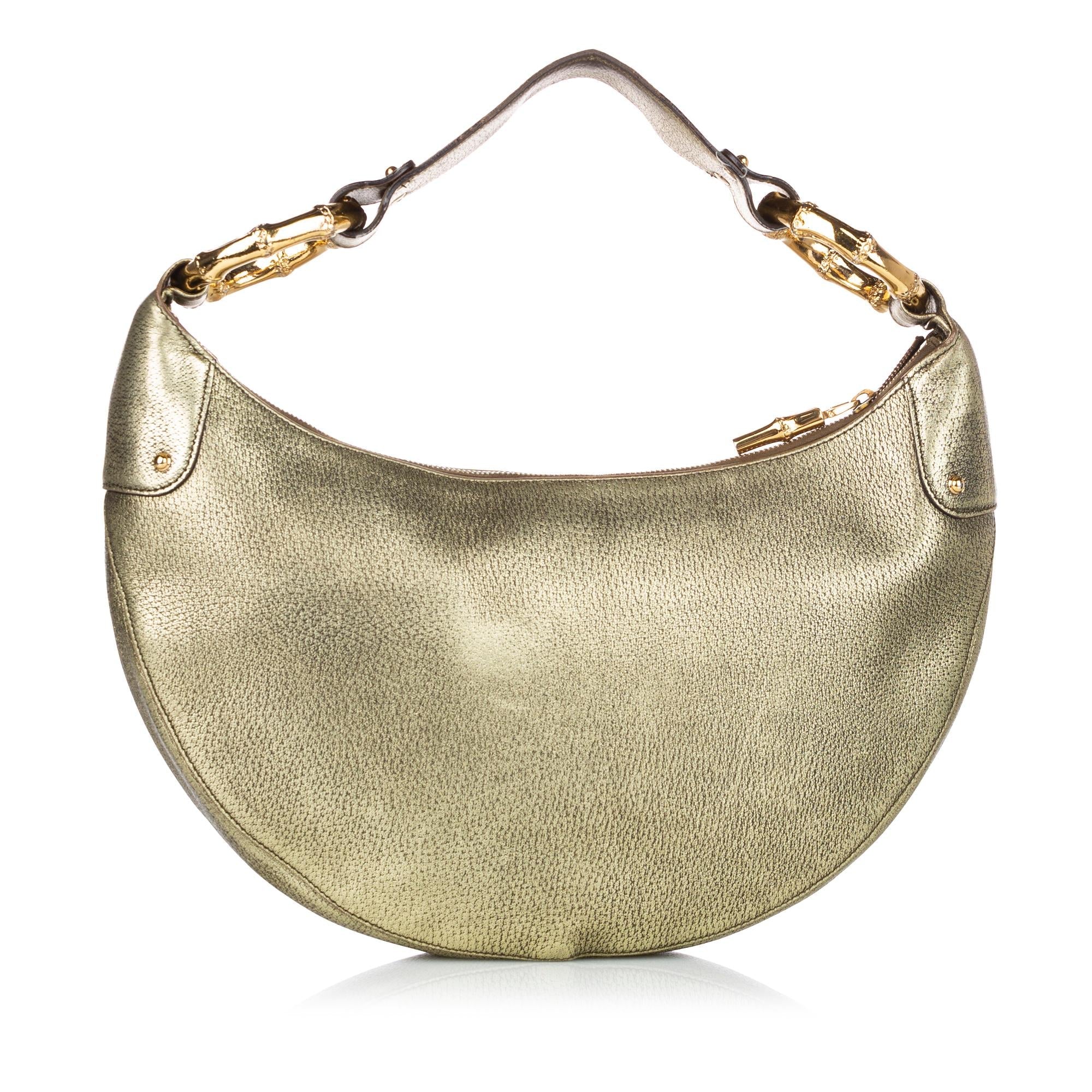 Gucci Bamboo Ring Leather Hobo Bag (SHG-28474)