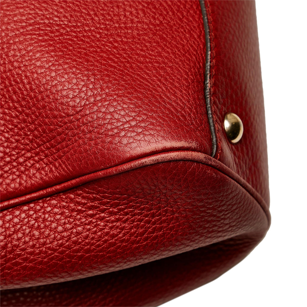 Gucci Bamboo Shopper Leather Handbag (SHG-35473)
