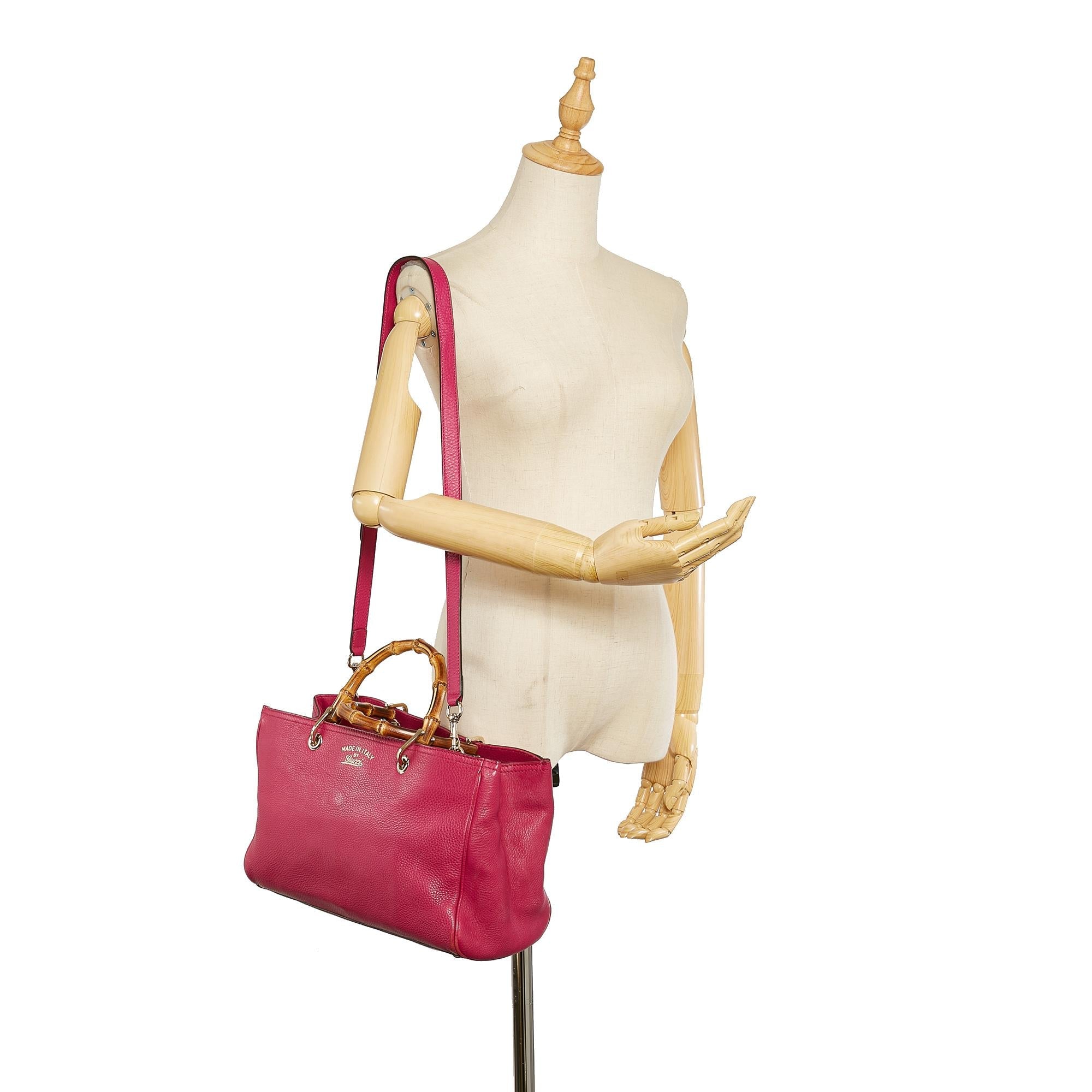 Gucci Bamboo Shopper Leather Satchel (SHG-25434)