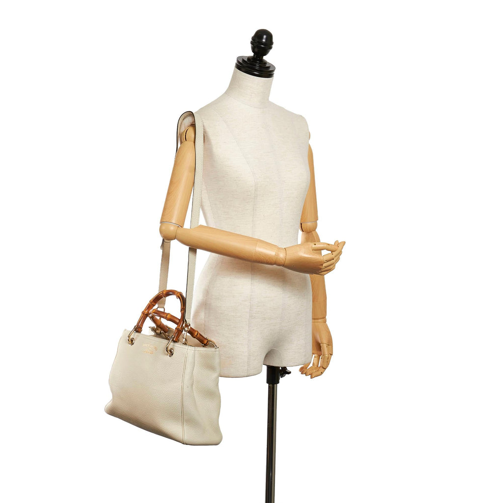 Gucci Bamboo Shopper Leather Satchel (SHG-30082)