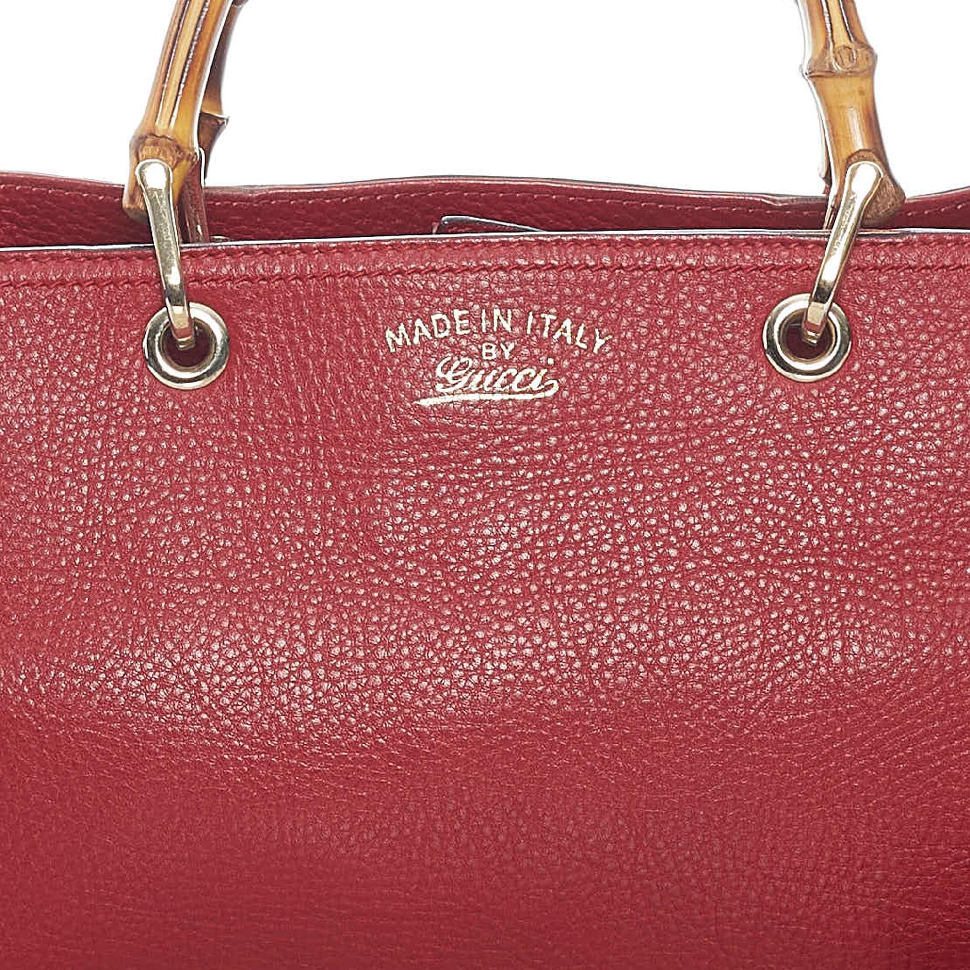 Gucci Bamboo Shopper Leather Satchel (SHG-37606)