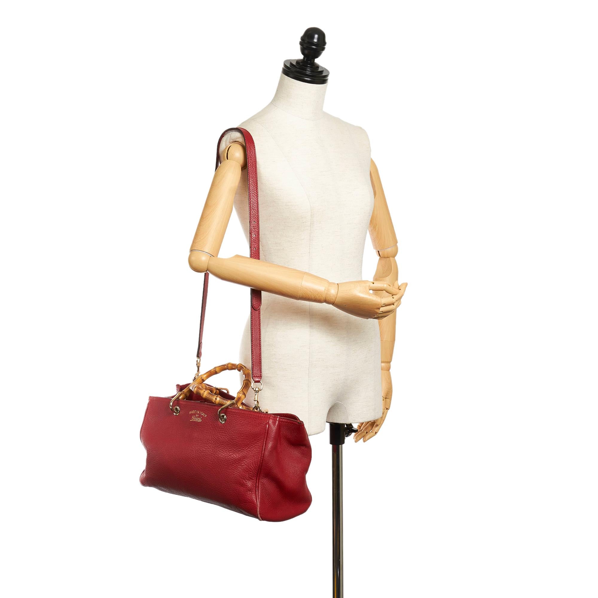 Gucci Bamboo Shopper Leather Satchel (SHG-37606)