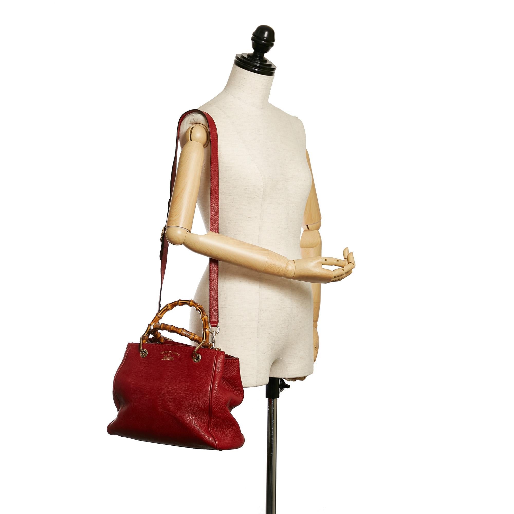 Gucci Bamboo Shopper Leather Satchel (SHG-37607)