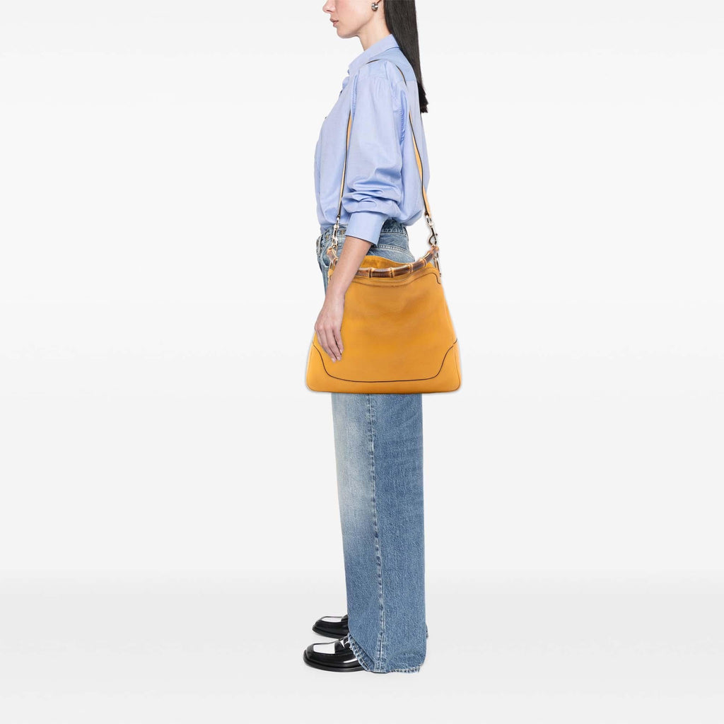 Gucci Calfskin Bamboo Diana Satchel
