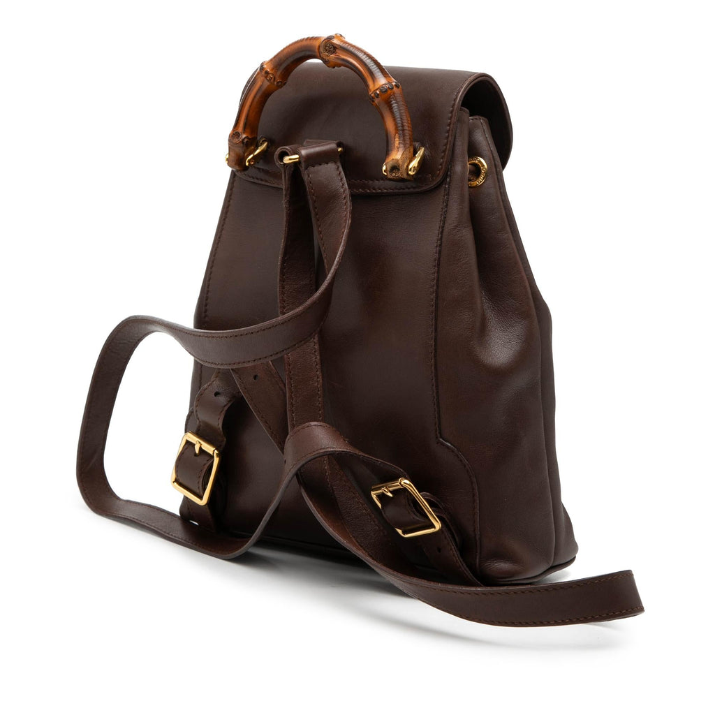 Gucci Calfskin Bamboo Drawstring Backpack