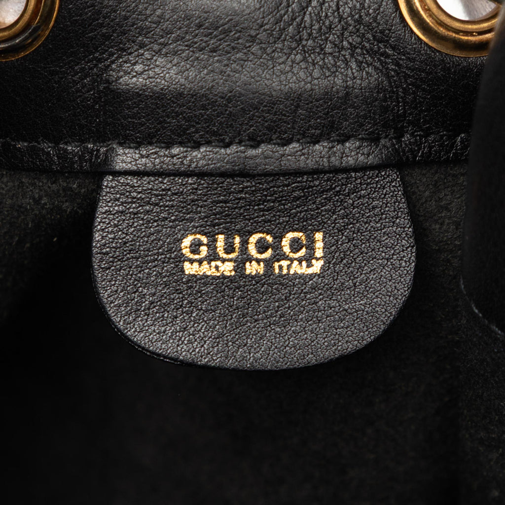 Gucci Calfskin Bamboo Drawstring Sling Backpack