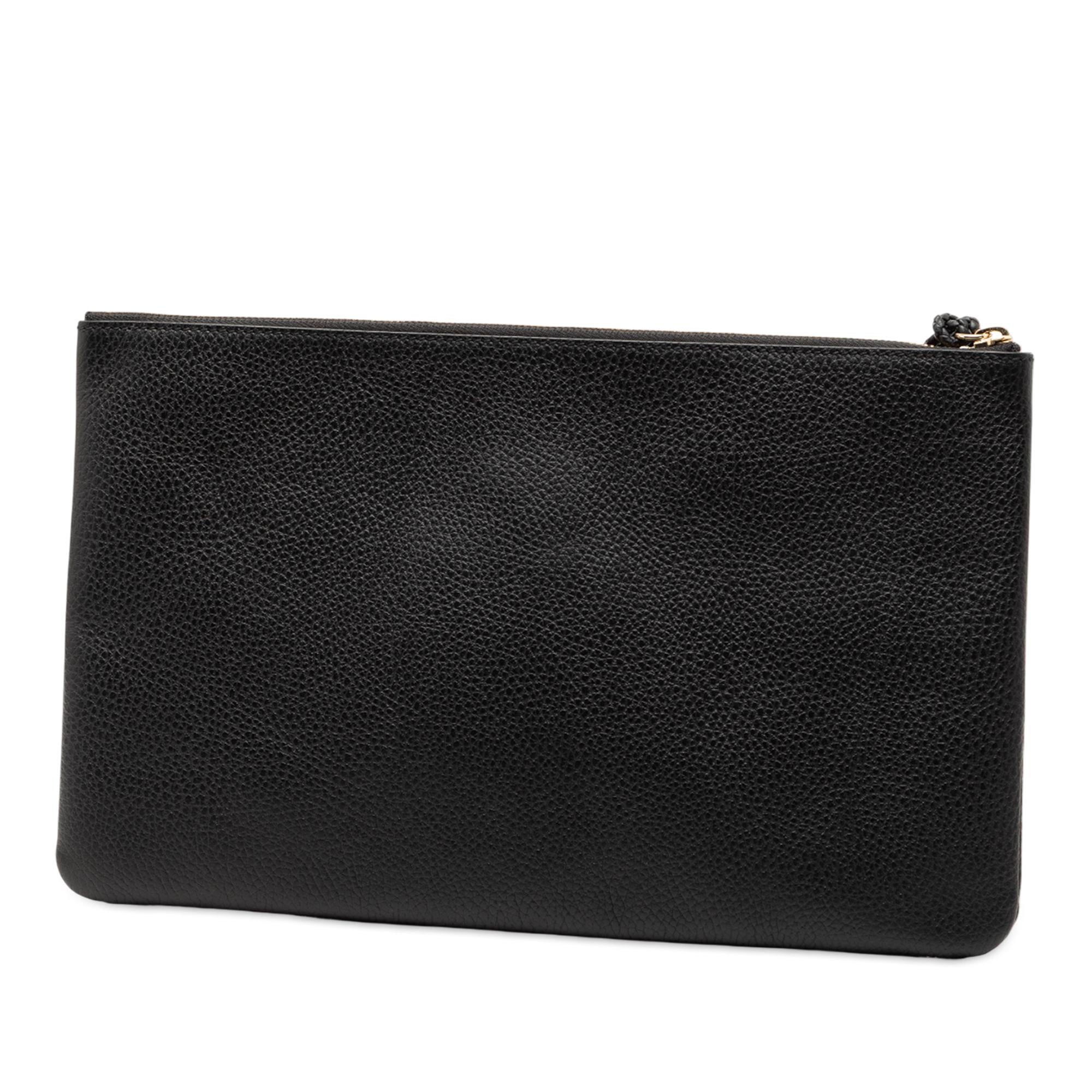 Gucci Calfskin Bamboo Tassel Clutch