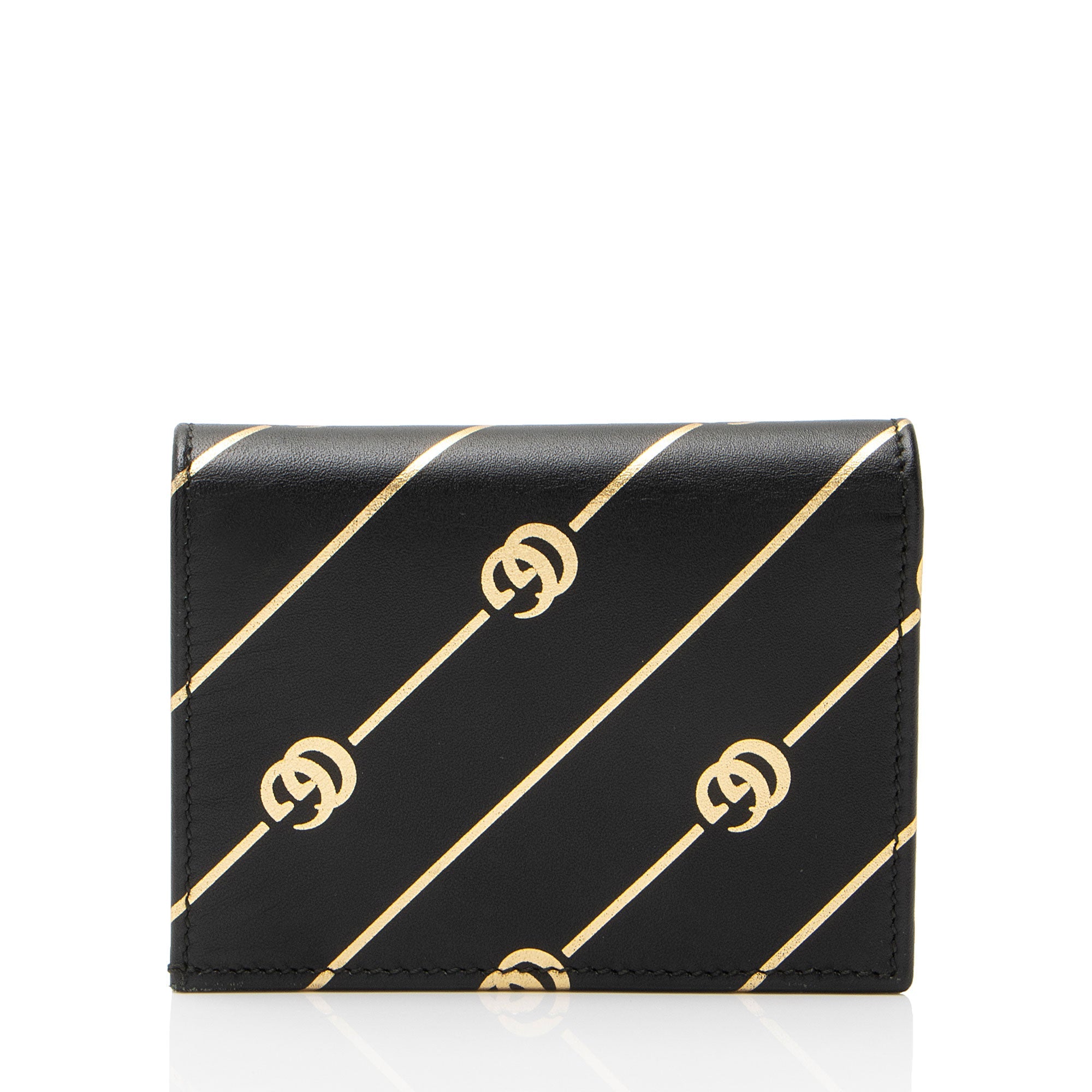 Gucci Calfskin Diagonal GG Card Case