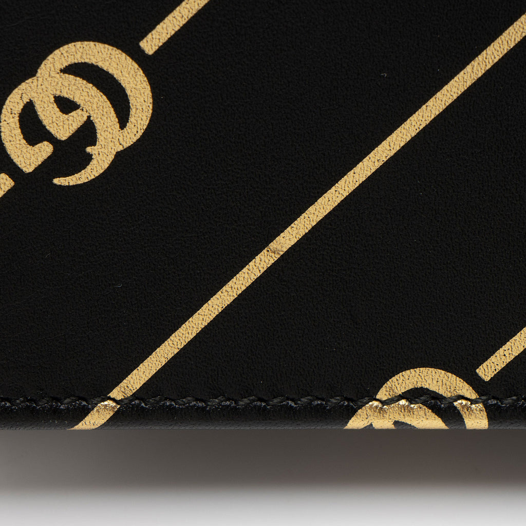 Gucci Calfskin Diagonal GG Card Case