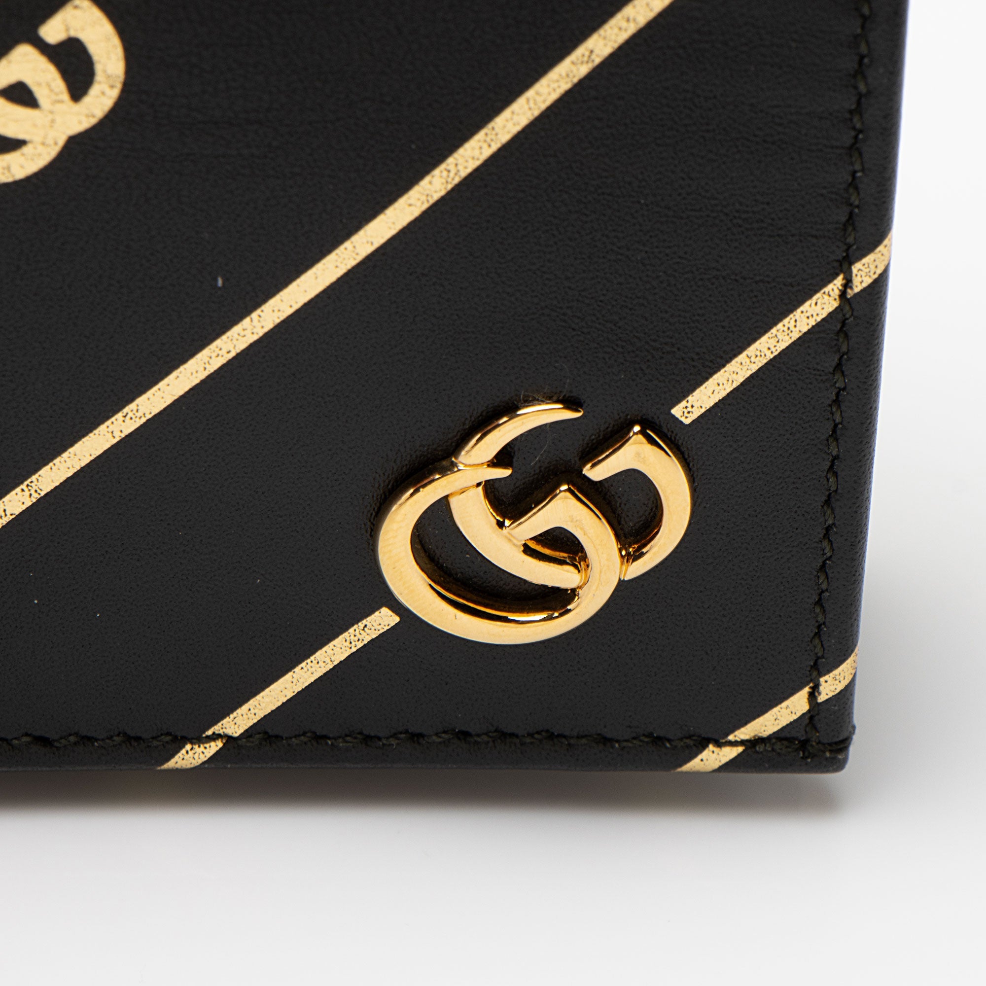 Gucci Calfskin Diagonal GG Card Case