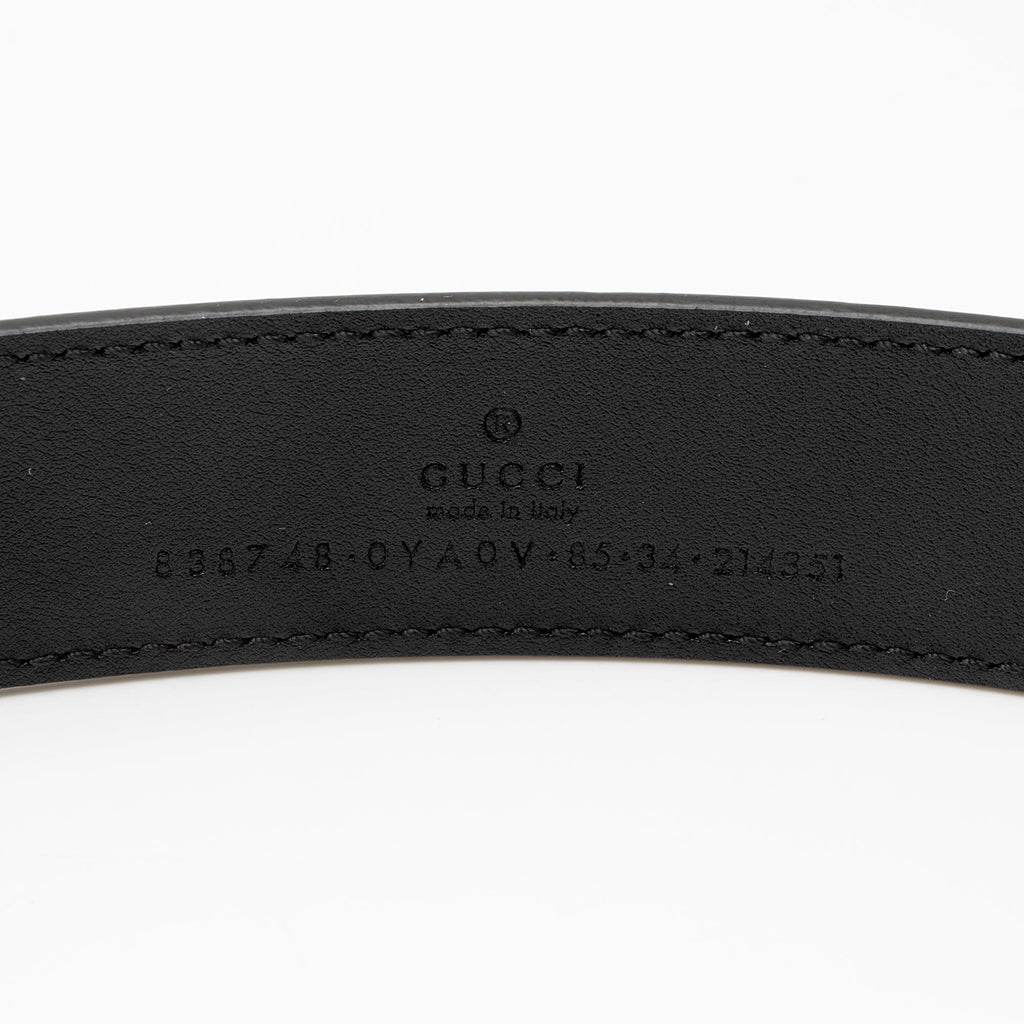 Gucci Calfskin GG Plaque Belt - Size 34 / 85