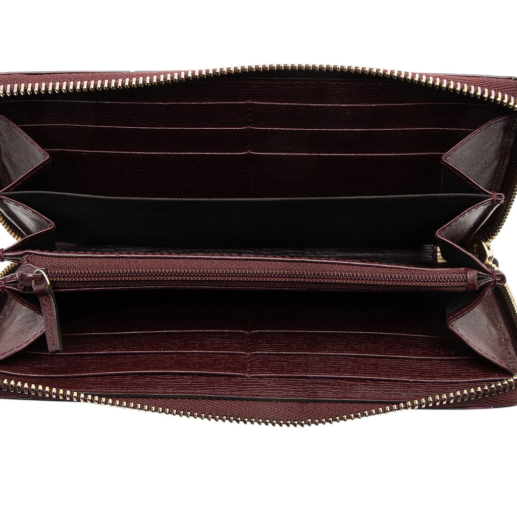 Gucci Calfskin Heartbeat Zip Around Wallet