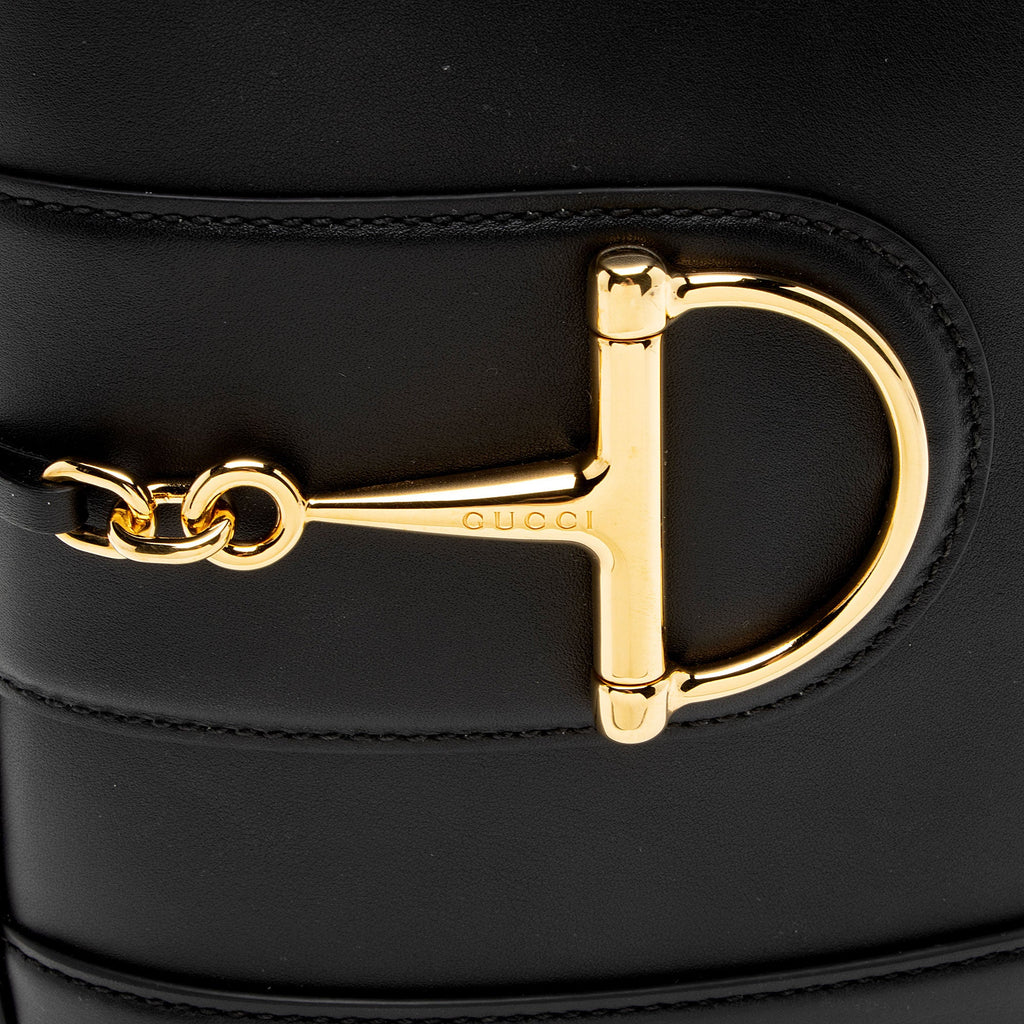 Gucci Calfskin Horsebit Gucci 73 Small Bucket Bag