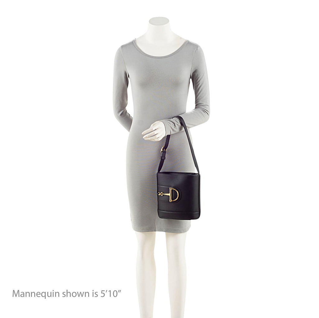 Gucci Calfskin Horsebit Gucci 73 Small Bucket Bag