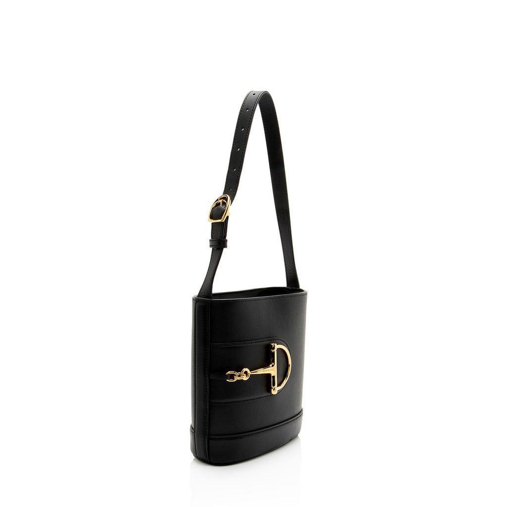 Gucci Calfskin Horsebit Gucci 73 Small Bucket Bag