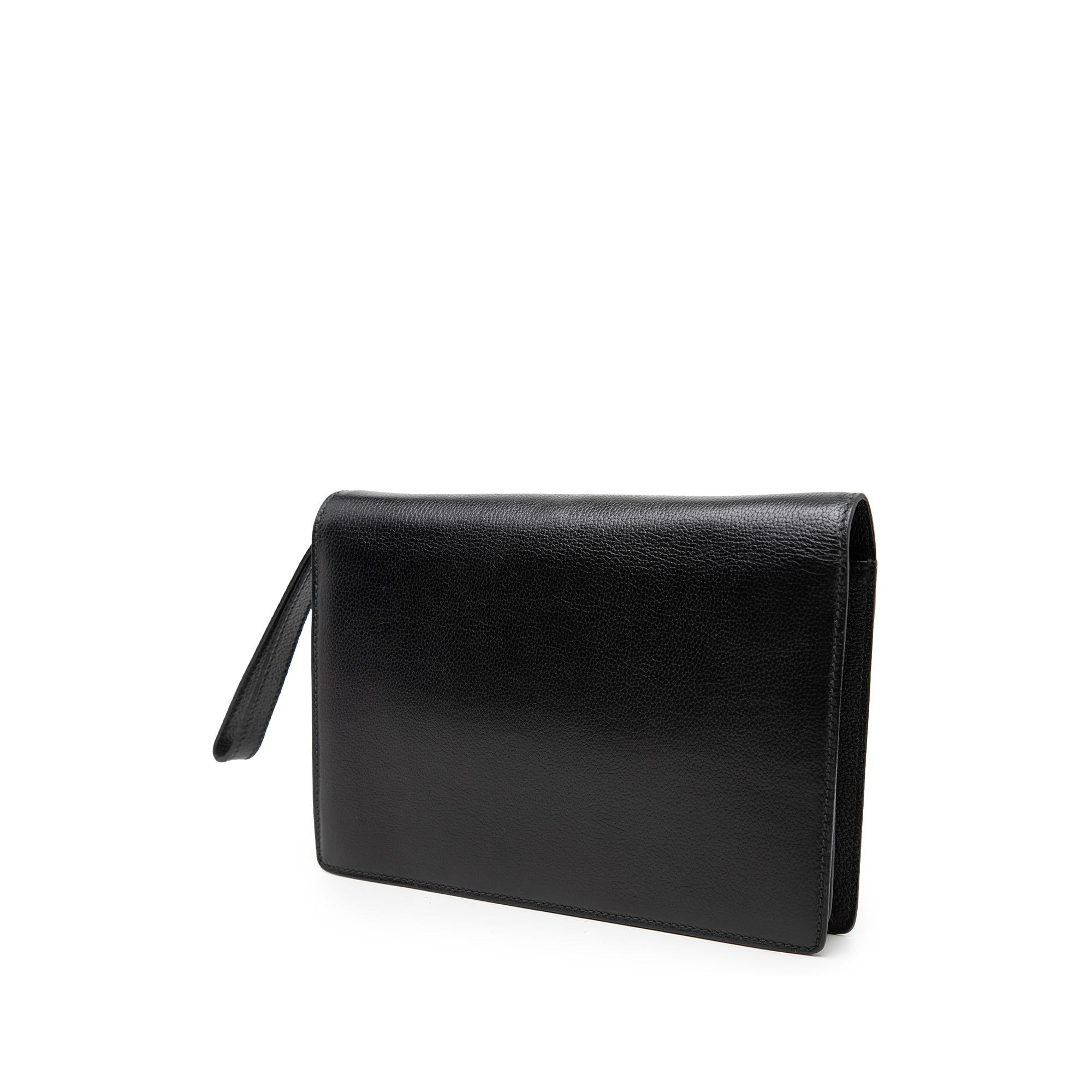Gucci Calfskin Interlocking G Padlock Wristlet Clutch