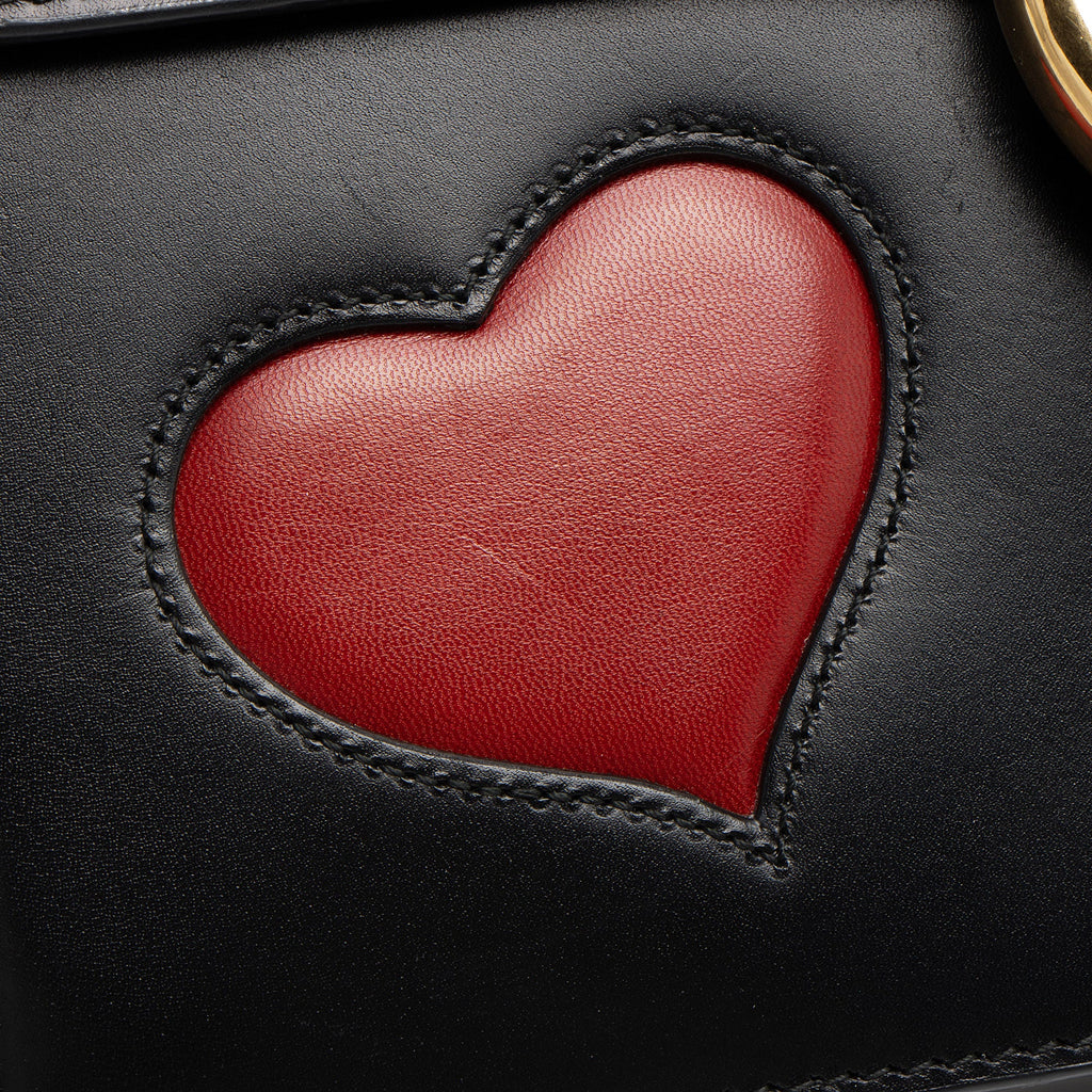 Gucci Calfskin Malaga Kid Heart GG Marmont Medium Flap Bag