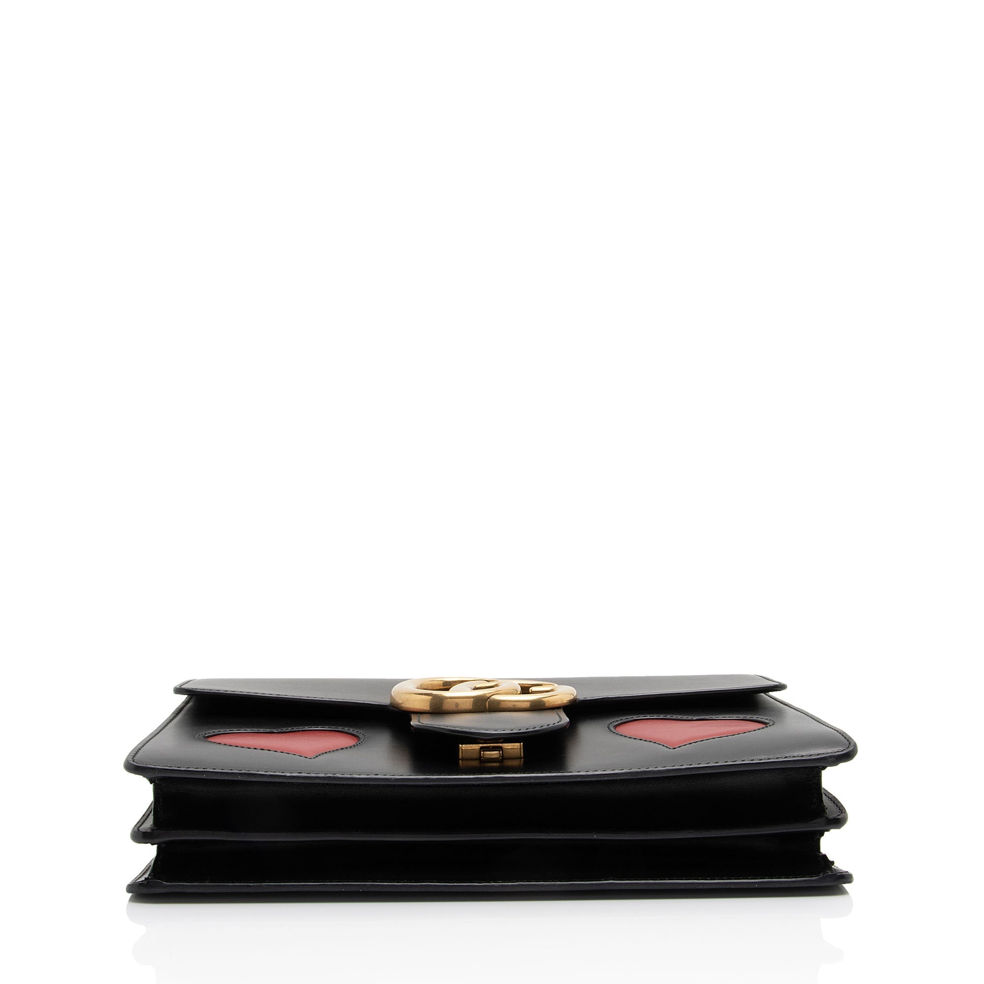 Gucci Calfskin Malaga Kid Heart GG Marmont Medium Flap Bag