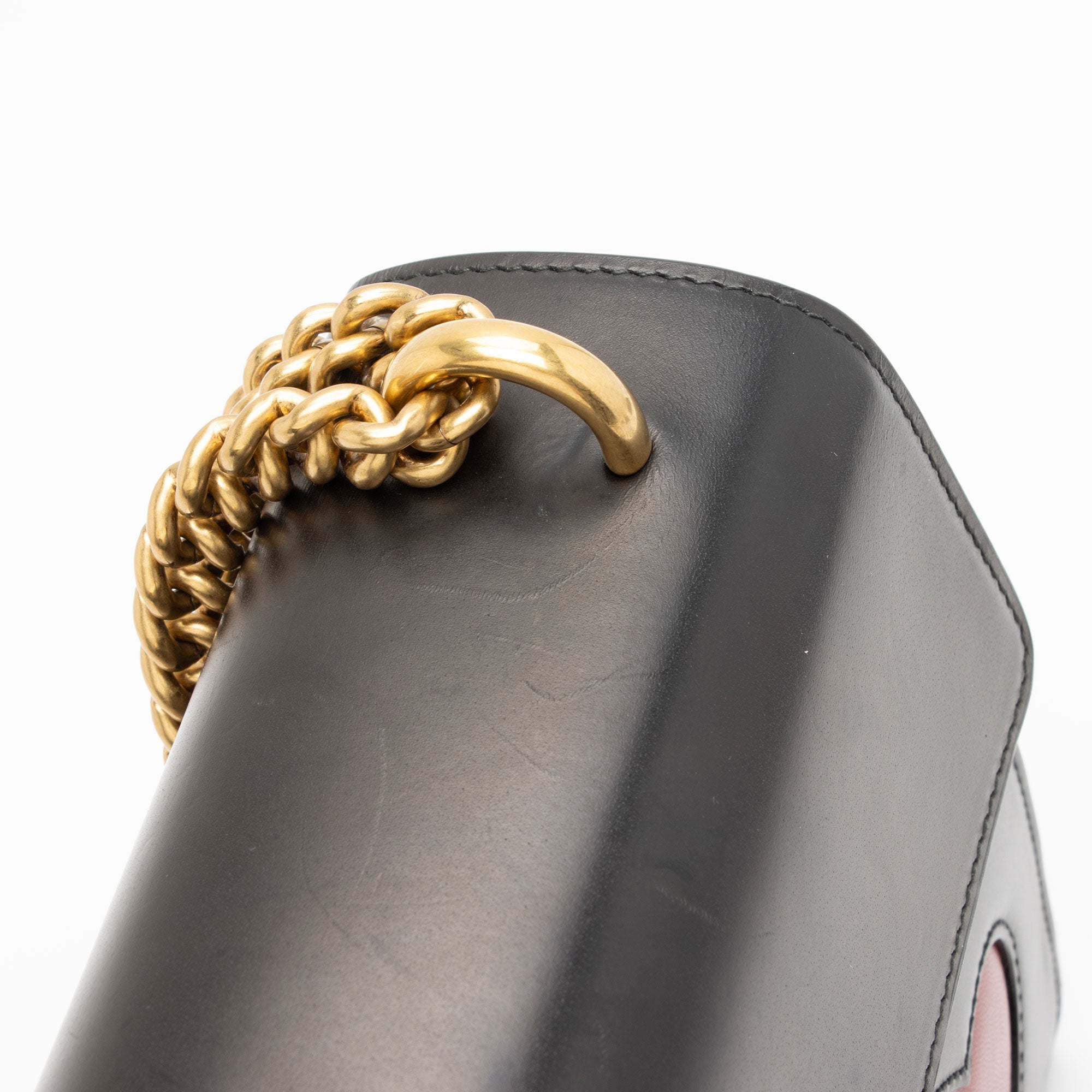 Gucci Calfskin Malaga Kid Heart GG Marmont Small Flap Bag (SHF-oXH119)