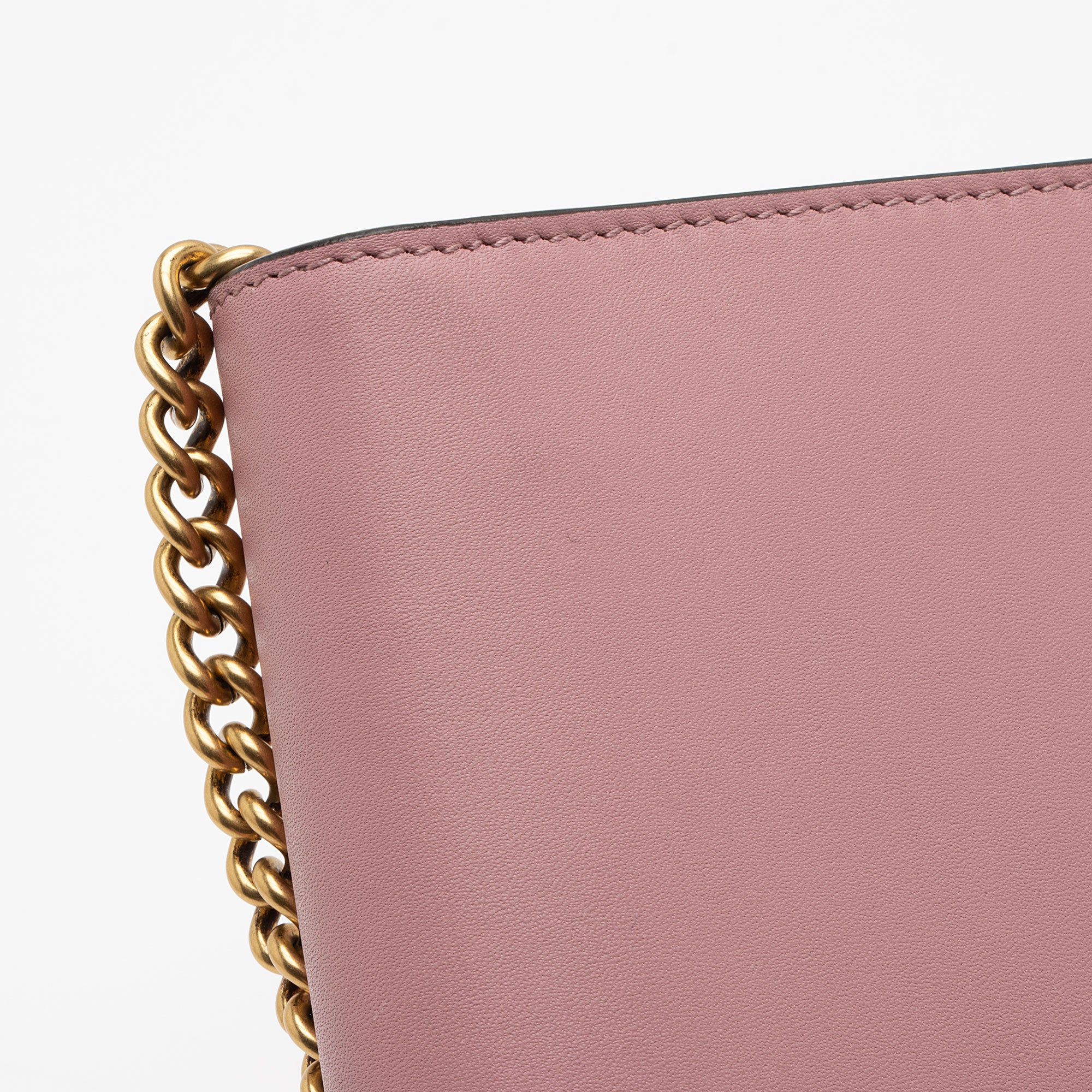Gucci Calfskin Peony Pearly Mini Wallet on Chain
