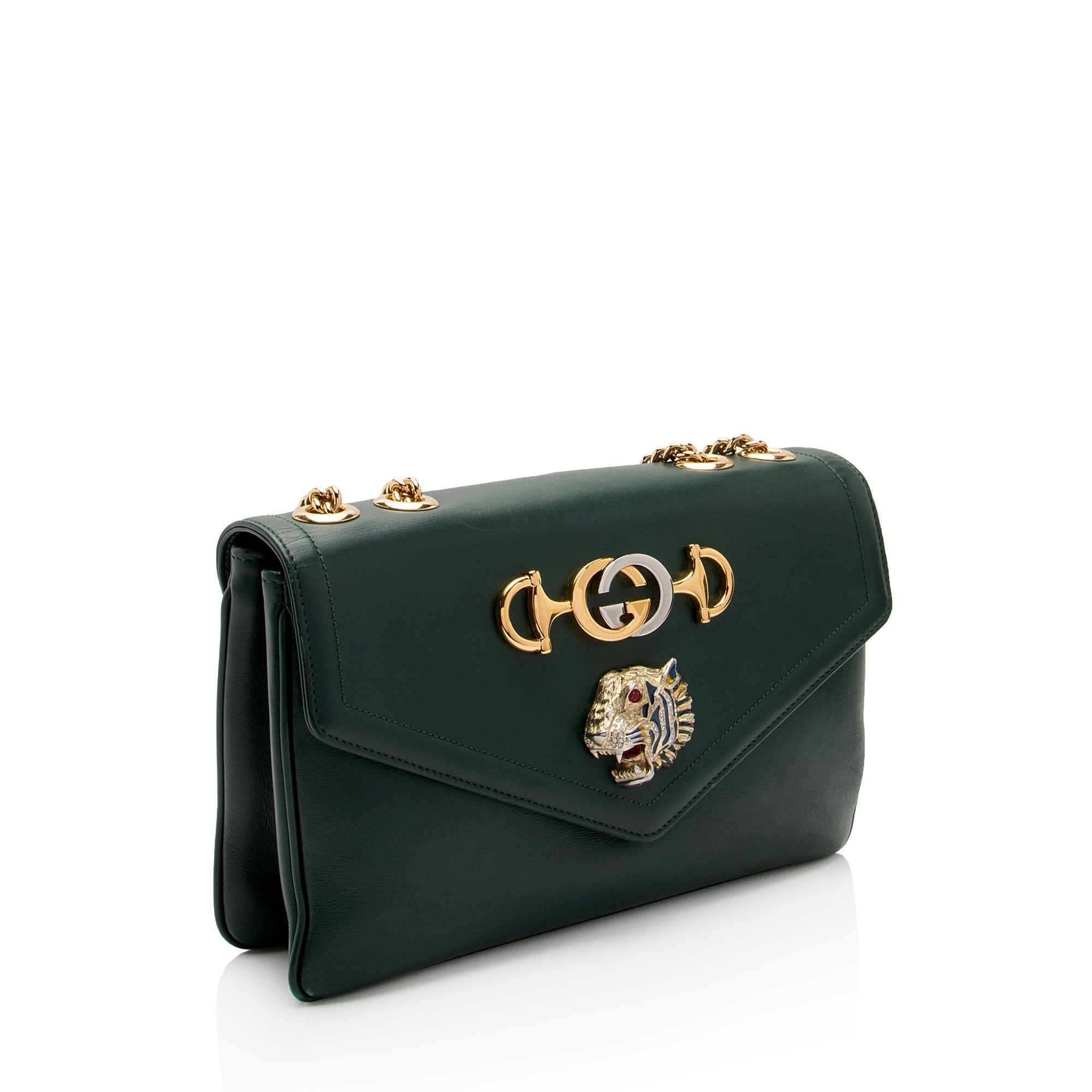 Gucci Calfskin Rajah Medium Shoulder Bag (SHF-FDKT5l)
