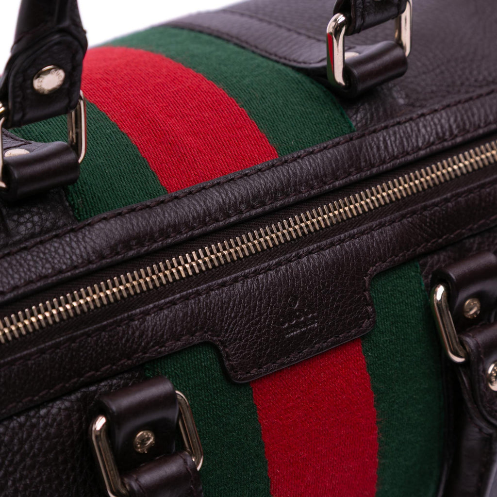 Gucci Calfskin Web Joy Boston Bag