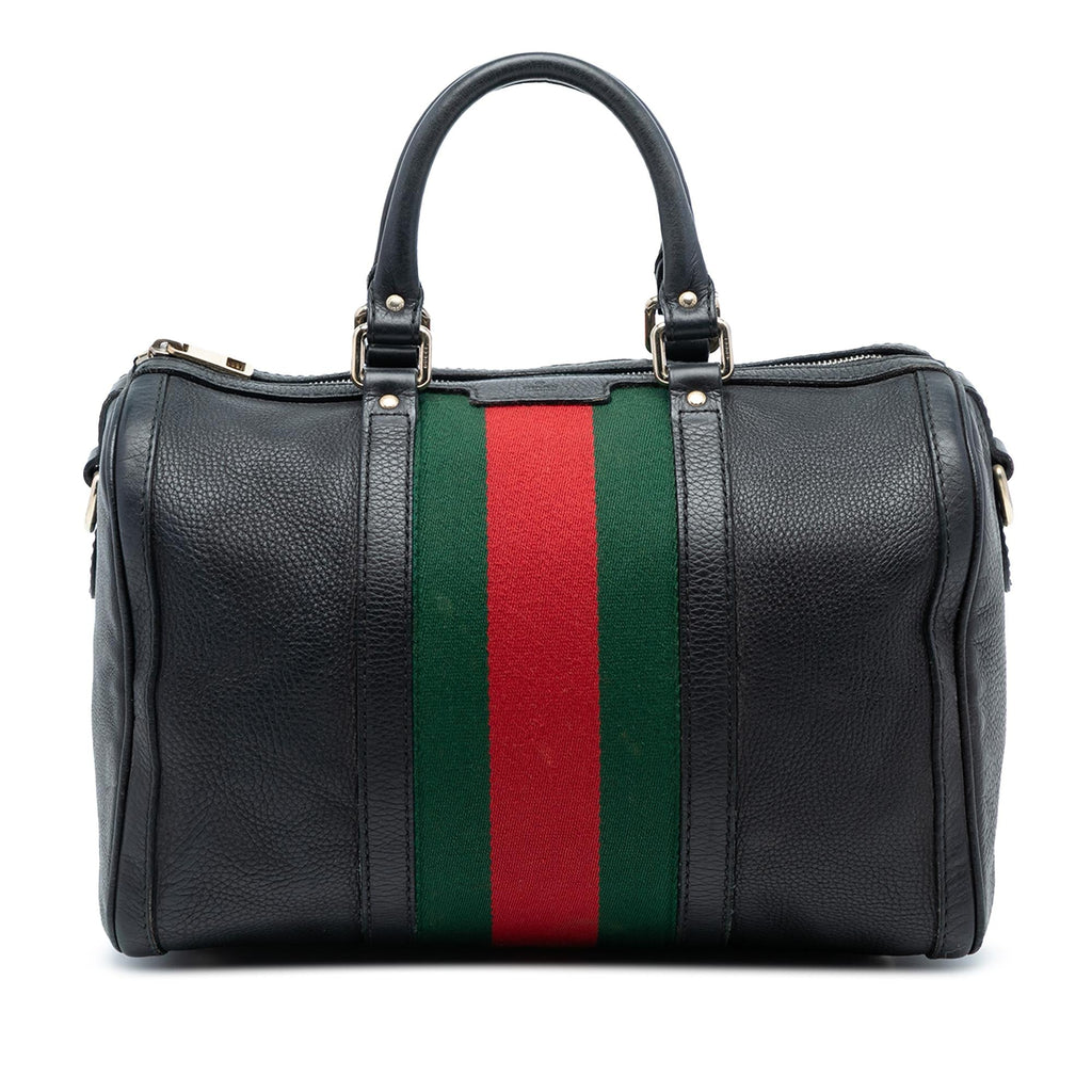 Gucci Calfskin Web Joy Boston Bag