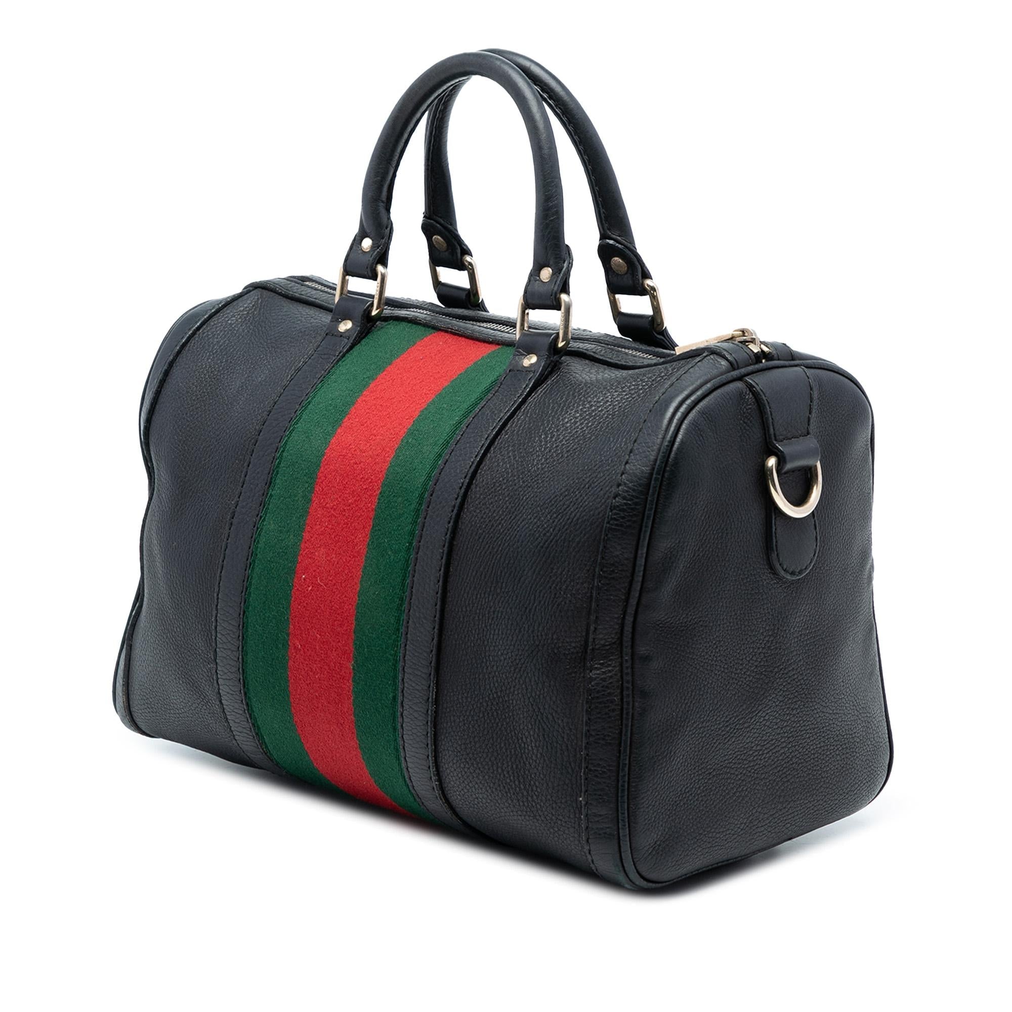 Gucci Calfskin Web Joy Boston Bag