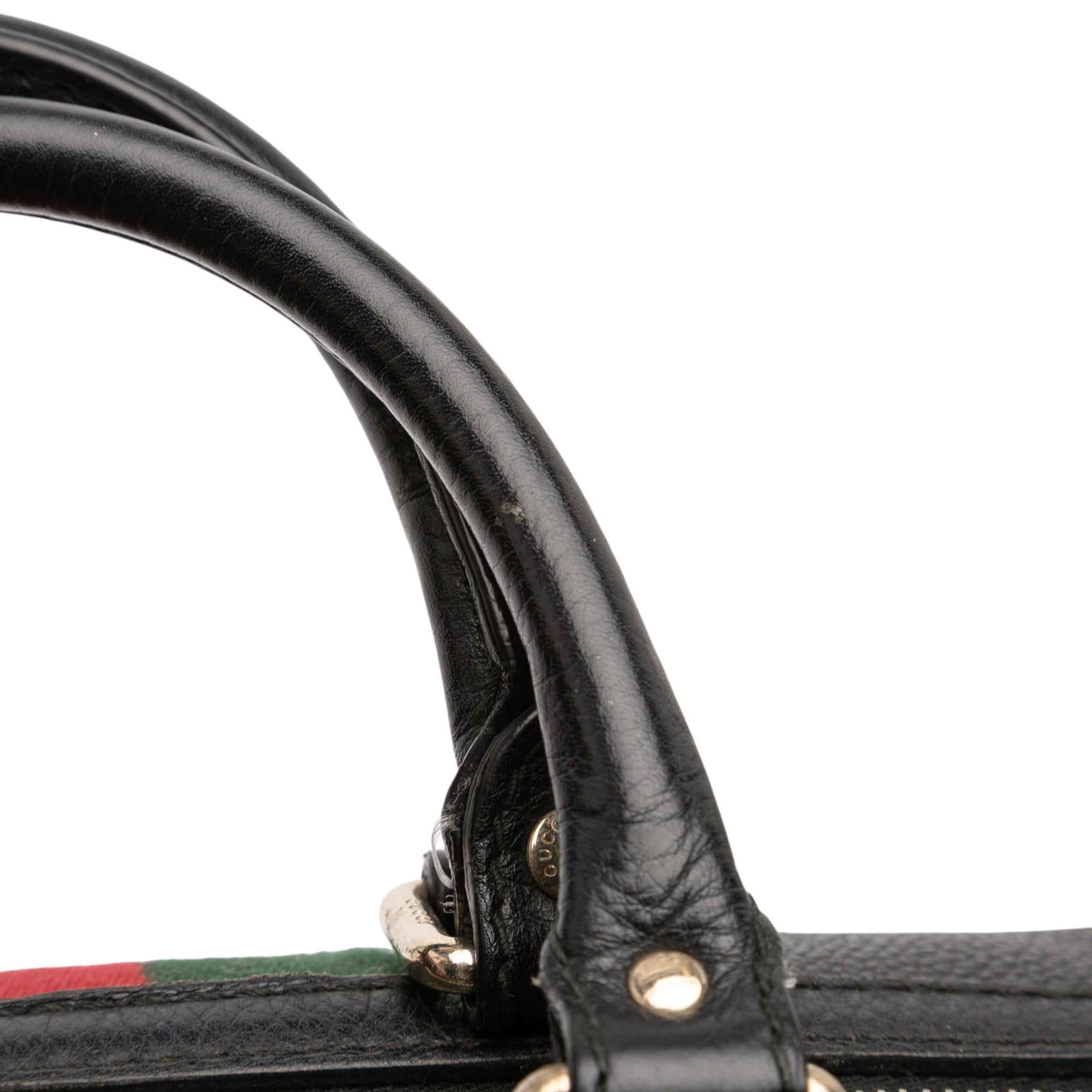 Gucci Calfskin Web Joy Boston Bag