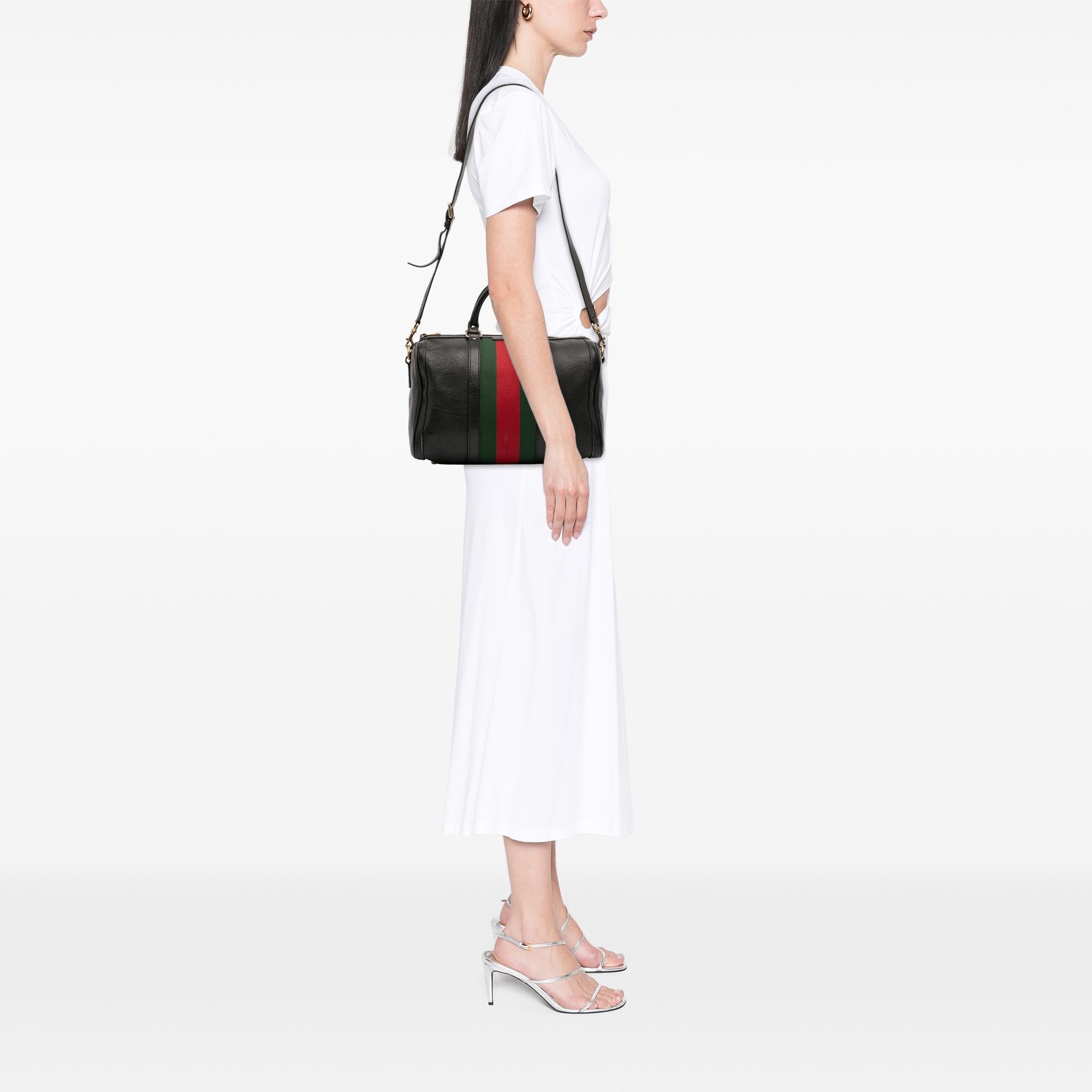 Gucci Calfskin Web Joy Boston Bag
