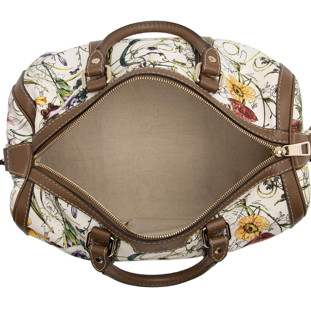 Gucci Canvas Flora Joy Convertible Medium Boston Bag (SHF-FIW9Ce)