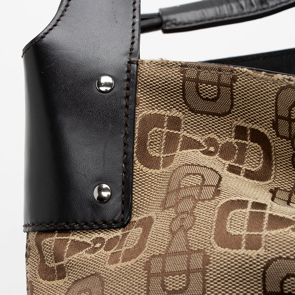 Gucci Canvas Horsebit Hobo (SHF-15066)