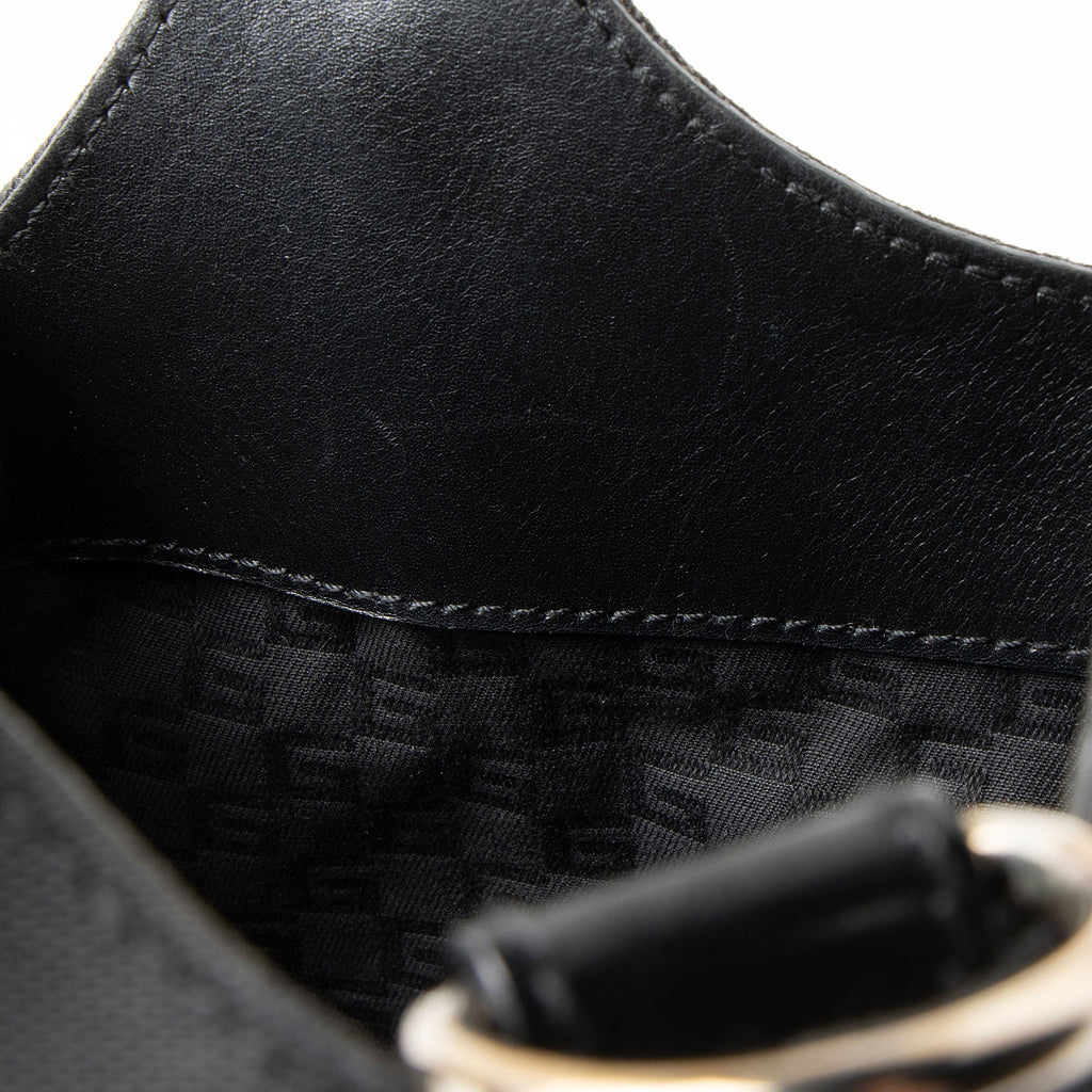 Gucci Canvas Perforated Leather Interlocking G Reins Satchel